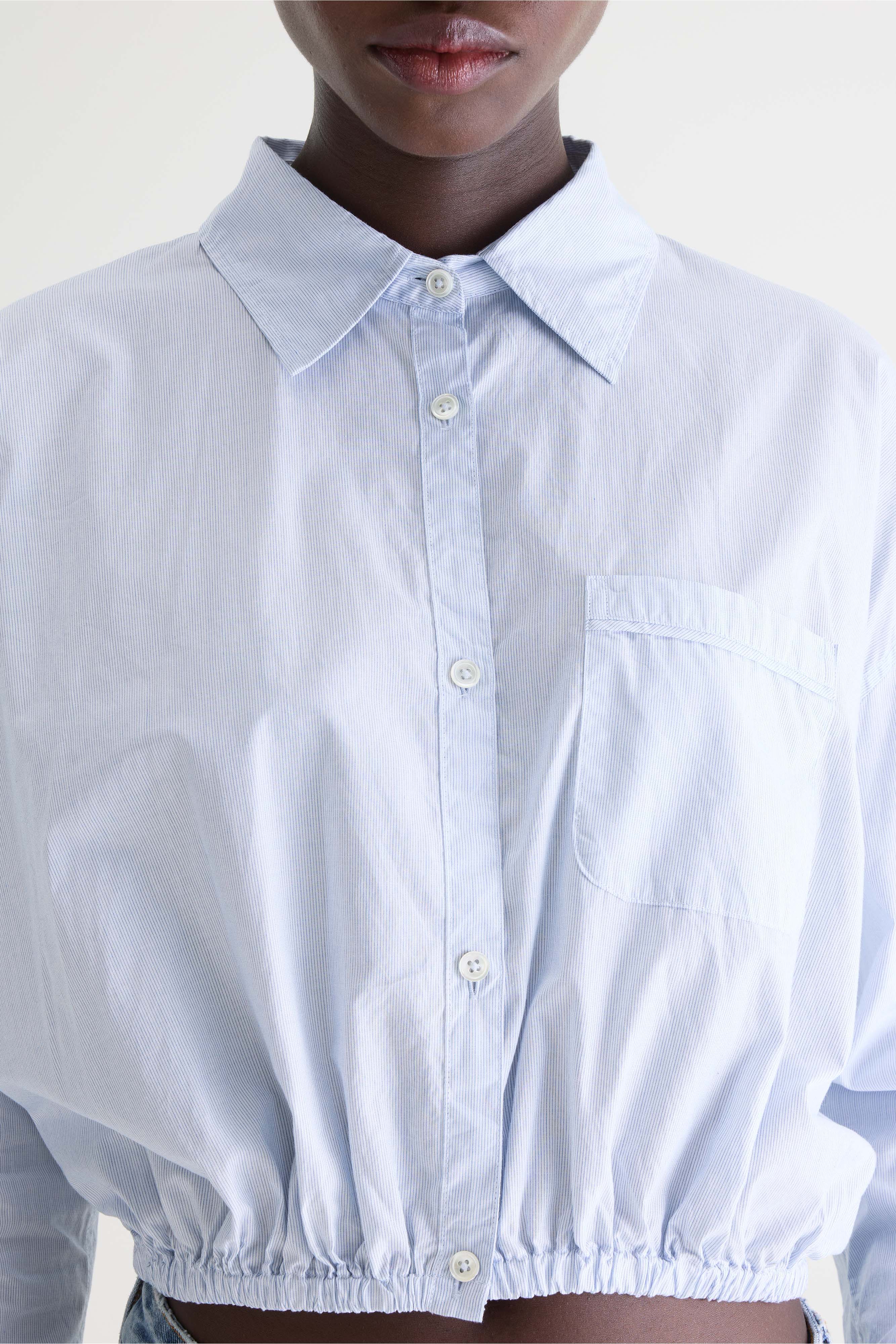 Gemma Cropped Shirt - White / Worker For Women | Bellerose