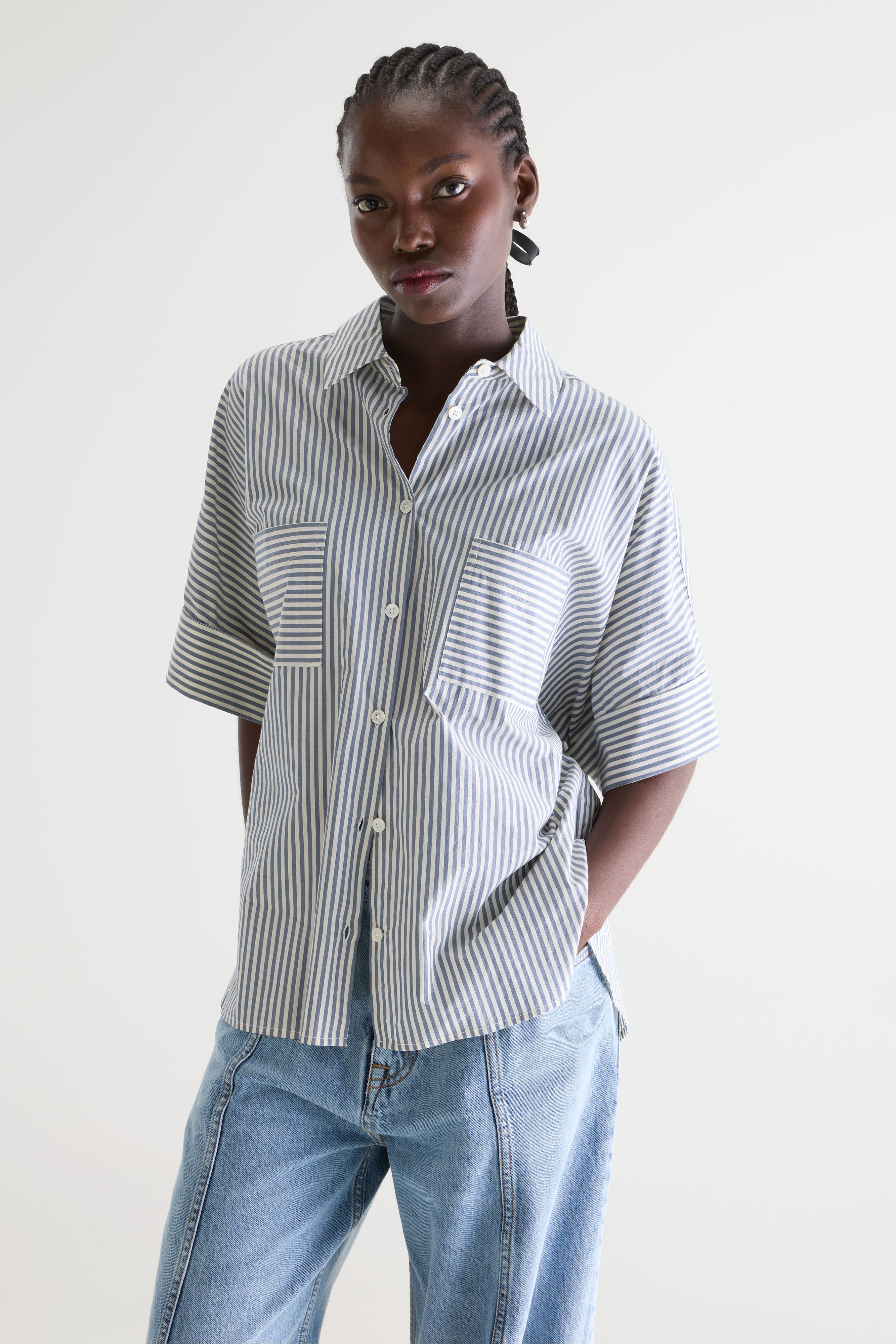 Chemise À Manches Courtes Jay - Ecru / Storm / Stripe b Pour Femme | Bellerose