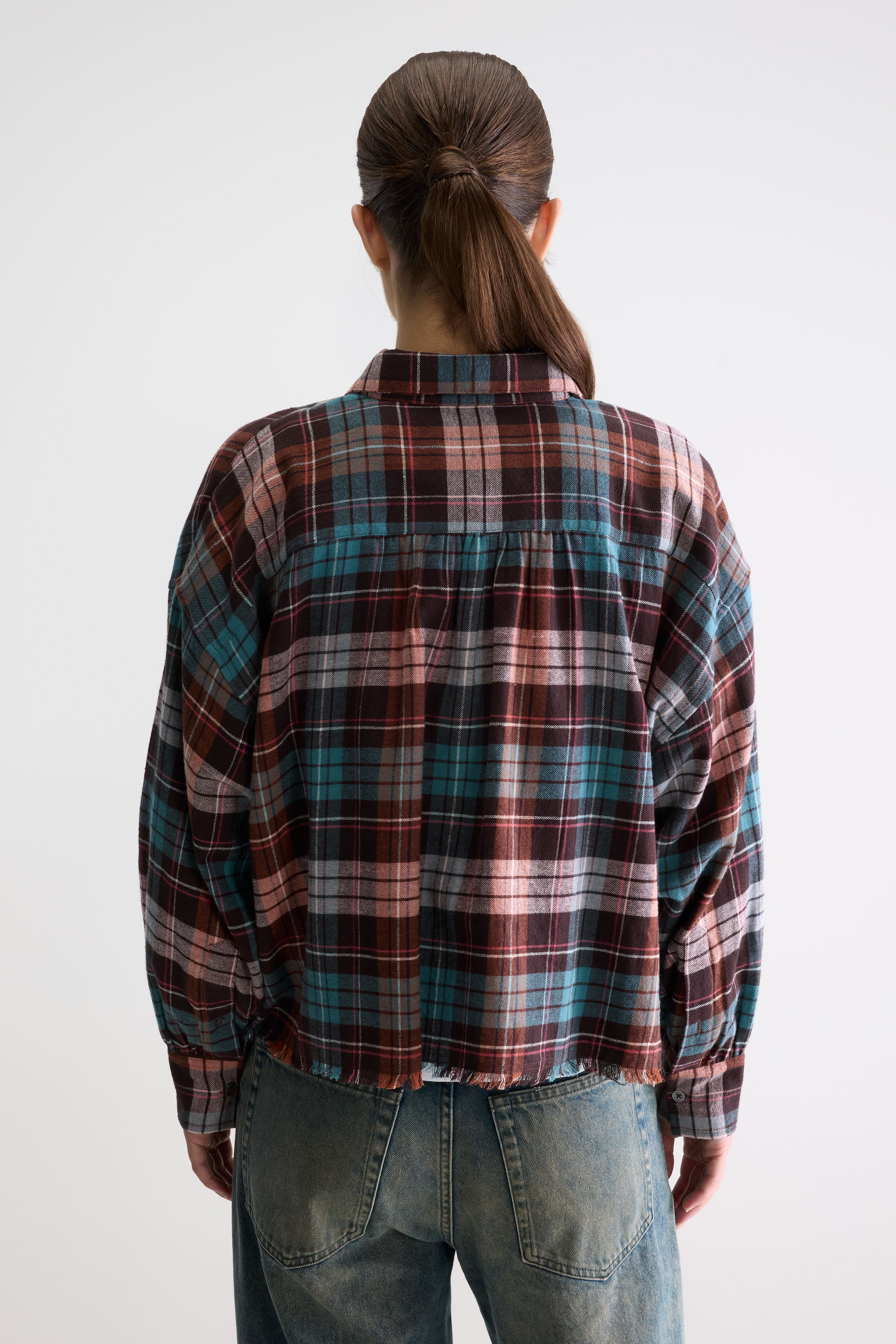 Kraft Cropped Shirt - Dark roast / Lobster / Reef waters For Women | Bellerose