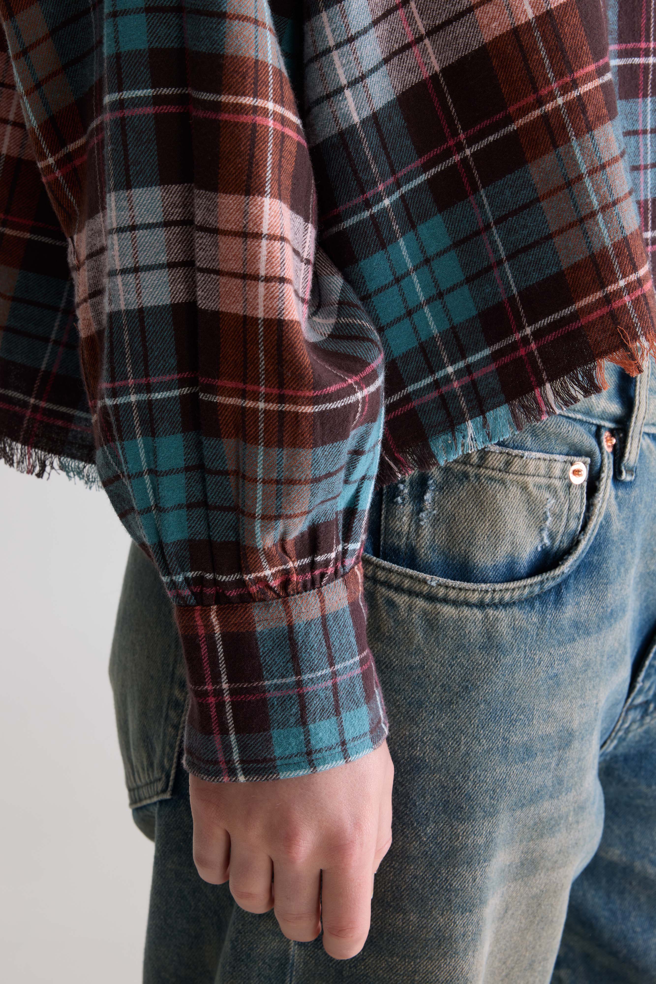 Kraft cropped shirt (261 / W / CHECK A)