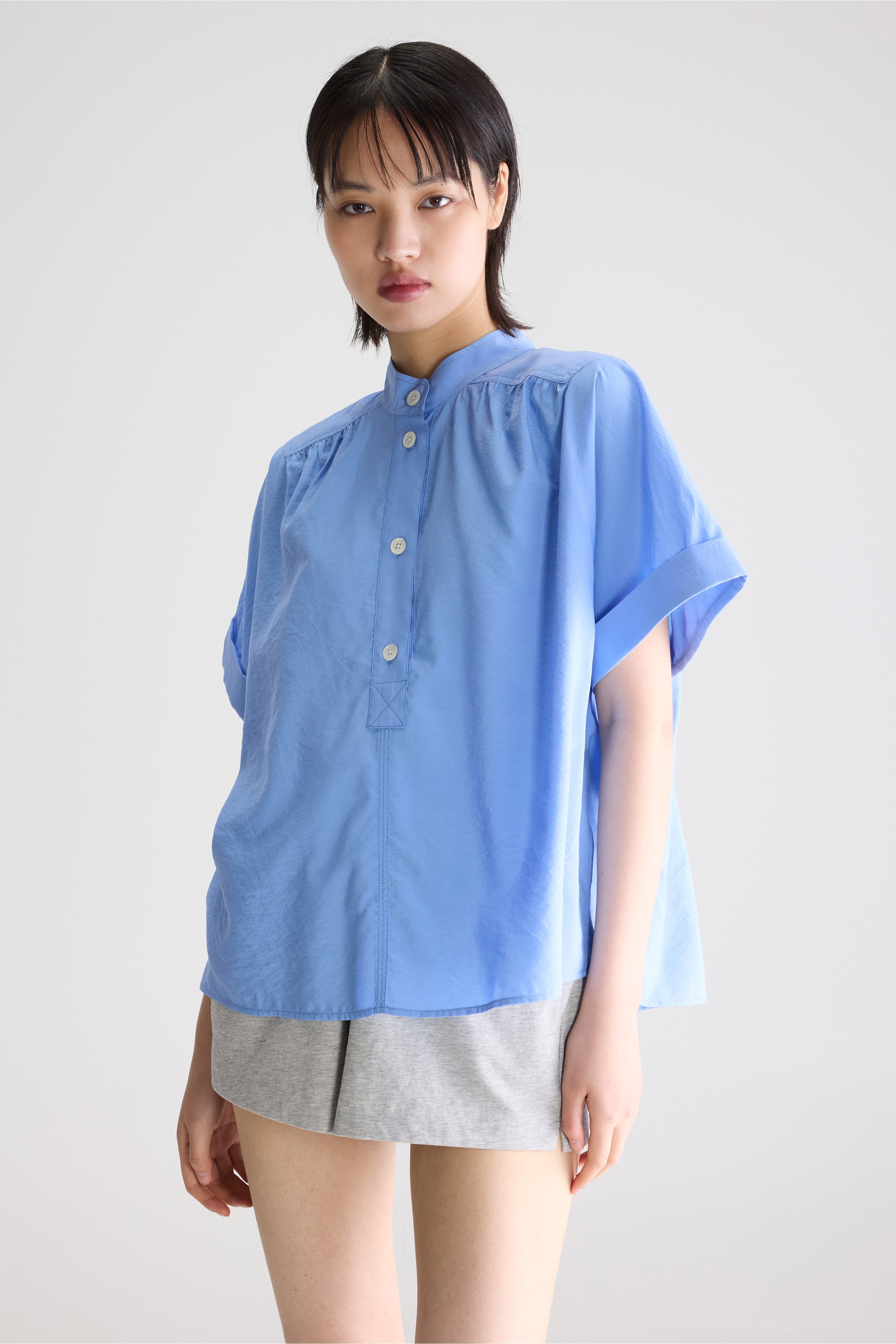 Pear Short-sleeve Blouse - Blue shirt For Women | Bellerose