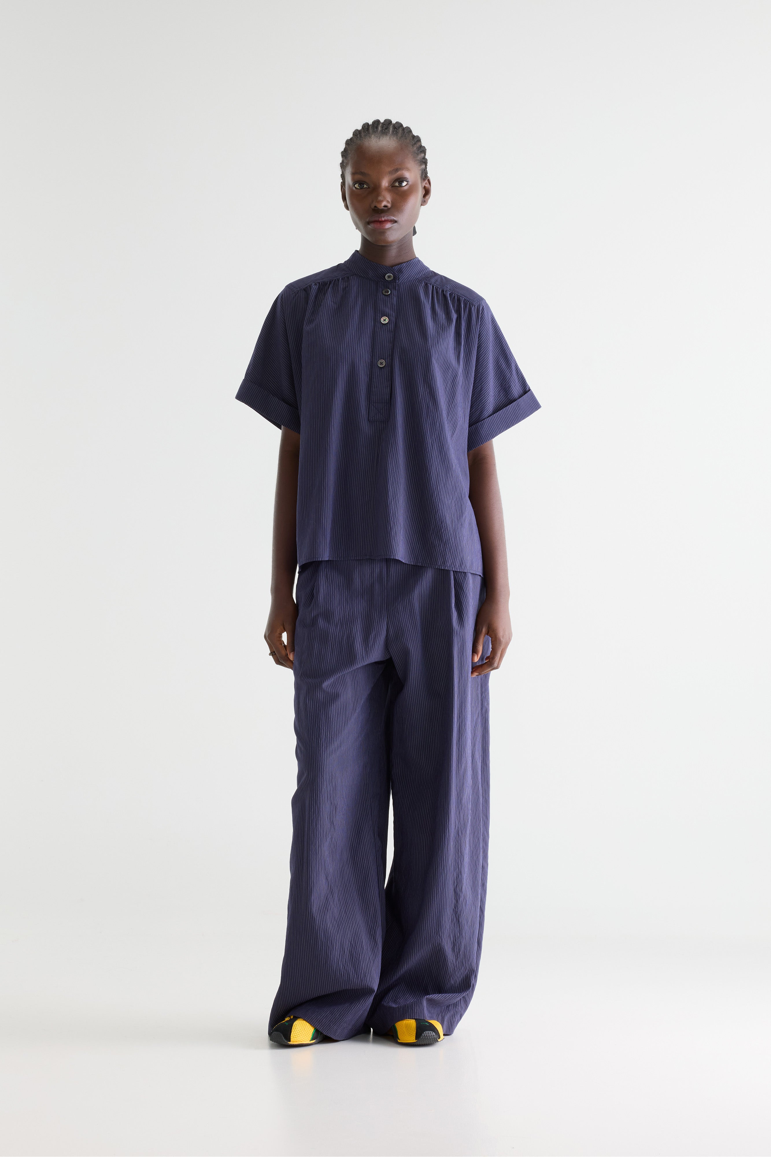 Pear Striped Blouse - Dark navy / White For Women | Bellerose