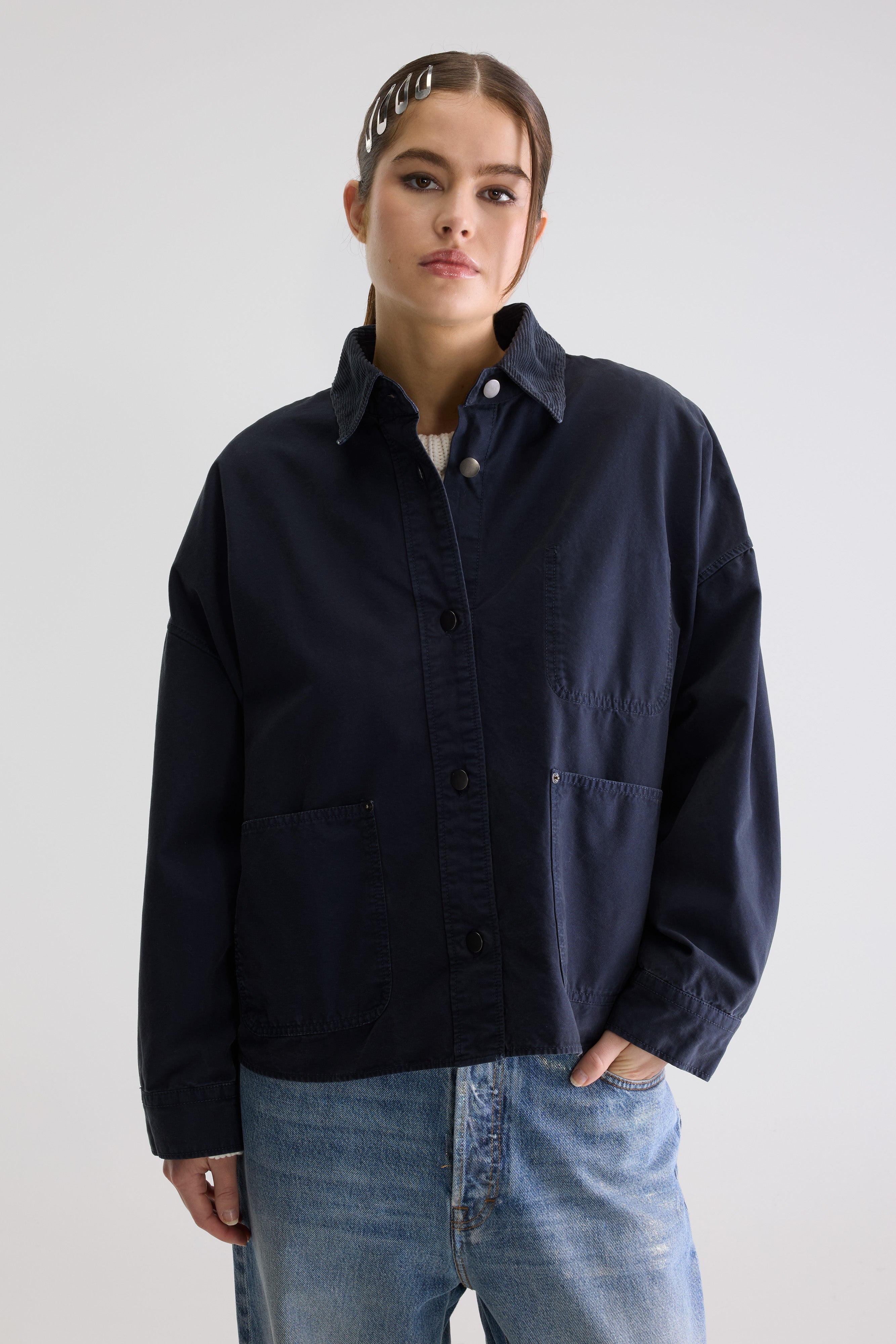 Wandy Relaxed Marineblauw Overshirt - Navy Voor Dames | Bellerose