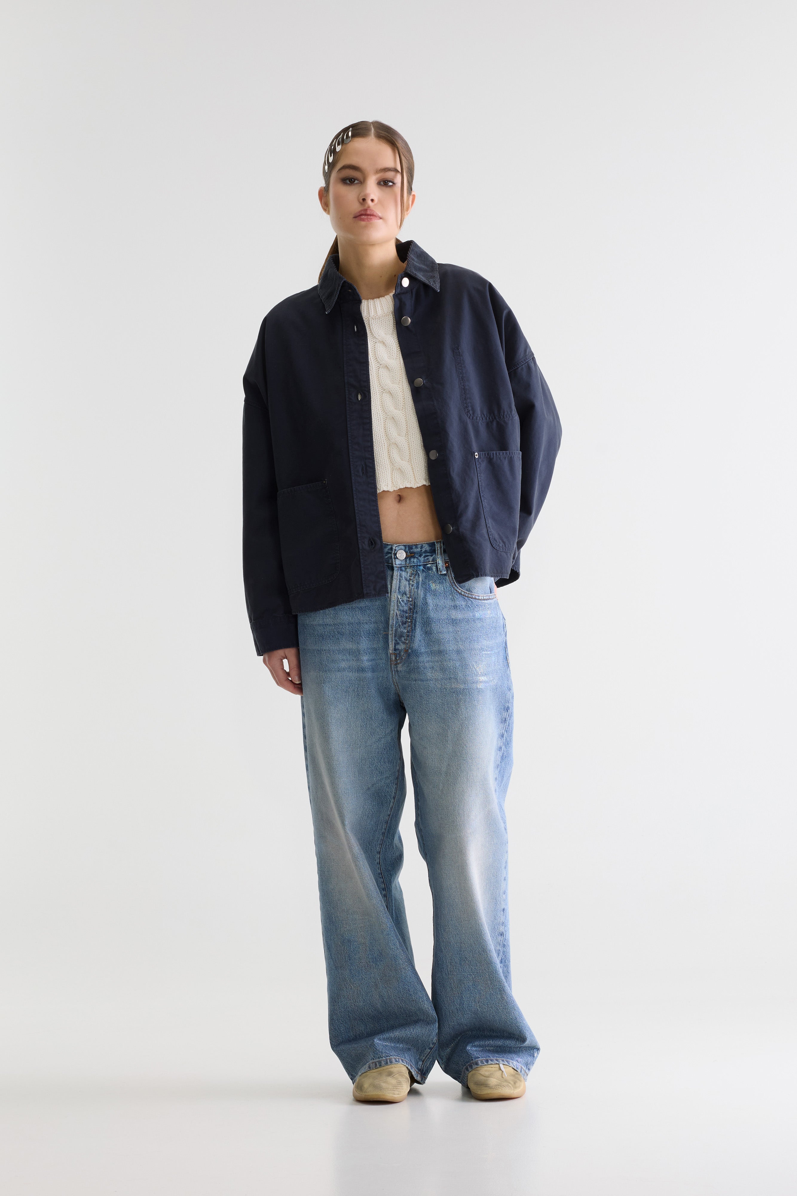 Wandy Relaxed Marineblauw Overshirt - Navy Voor Dames | Bellerose