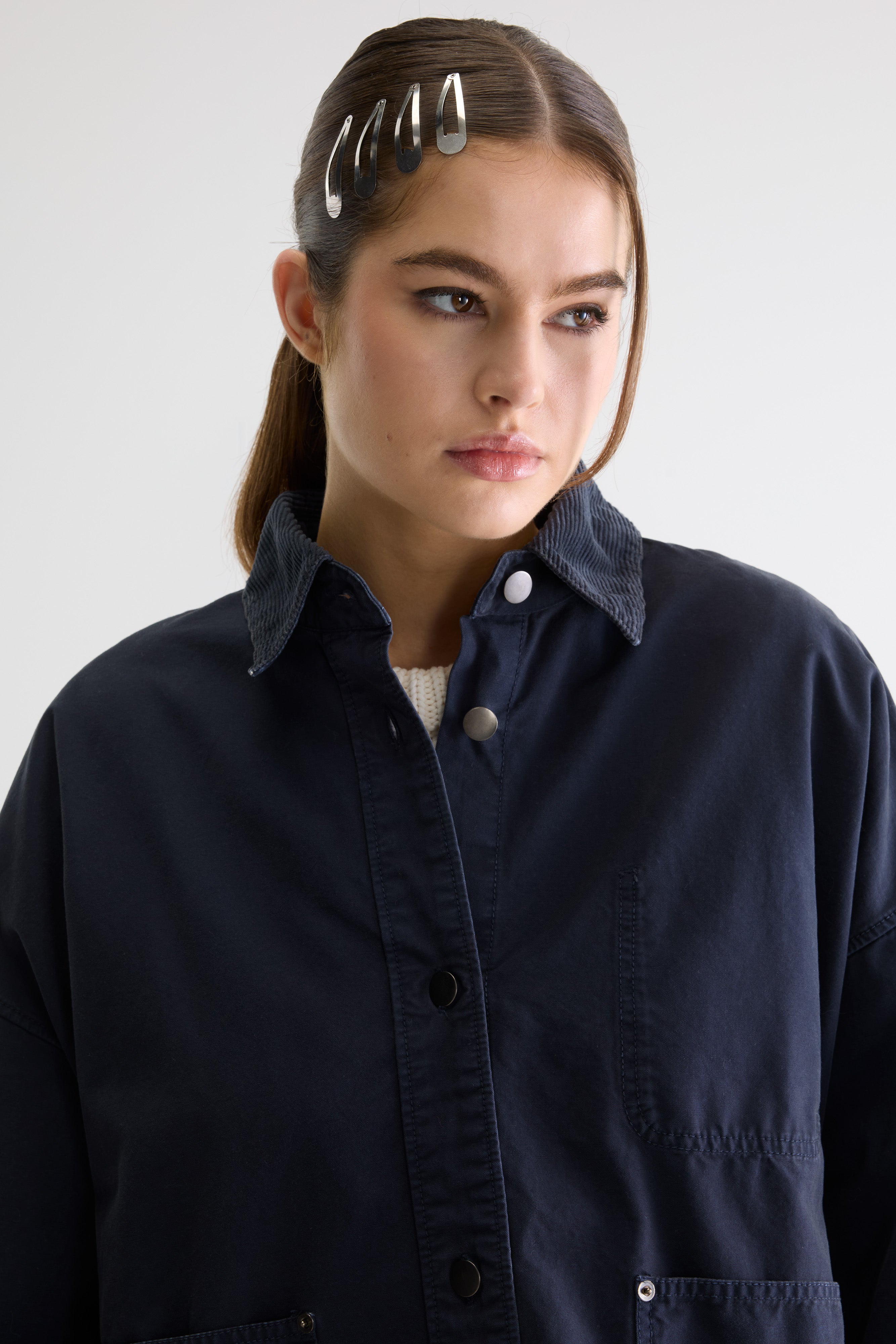 Wandy Relaxed Marineblauw Overshirt - Navy Voor Dames | Bellerose