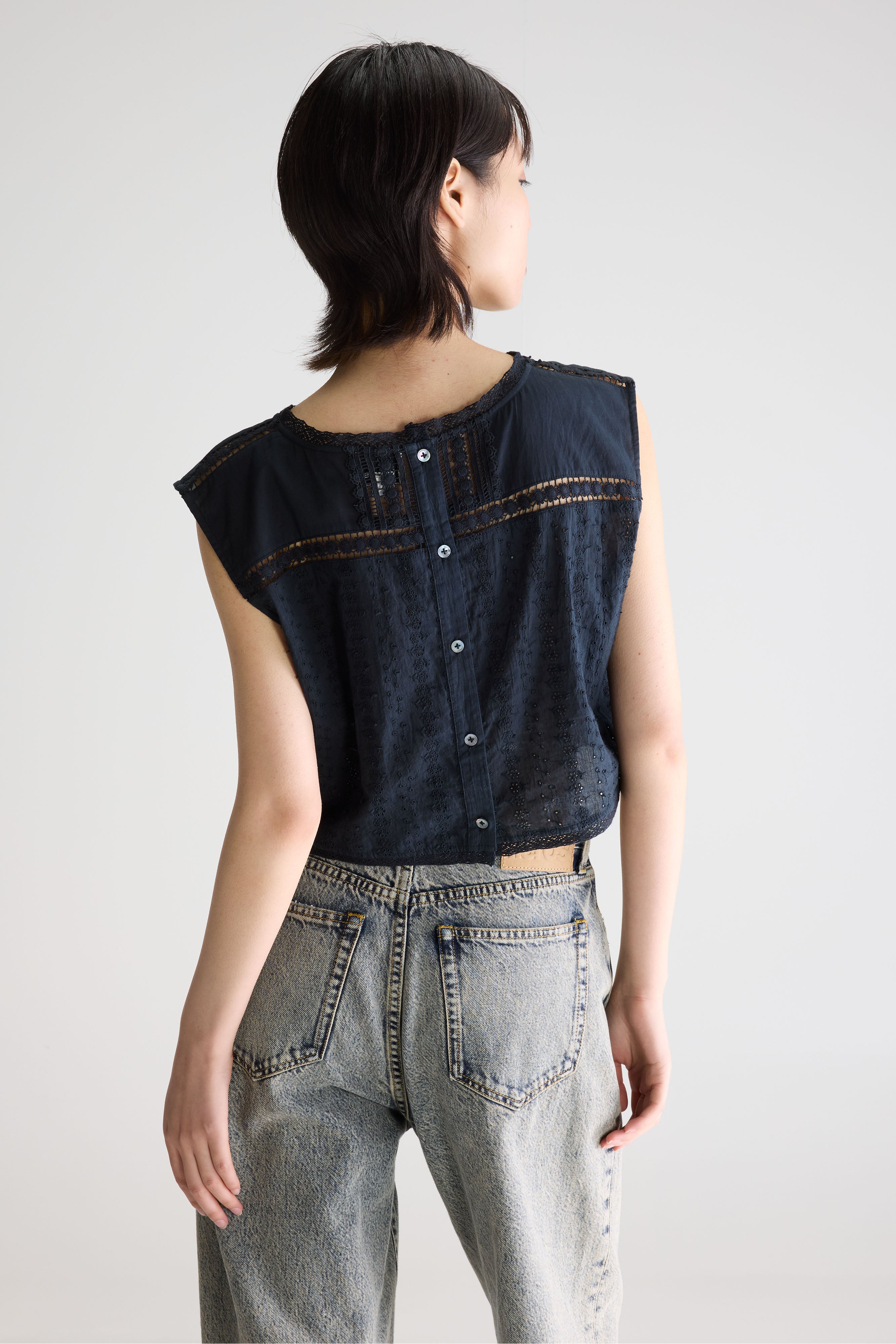Blouse brodée Donna (261 / W / METEORITE)