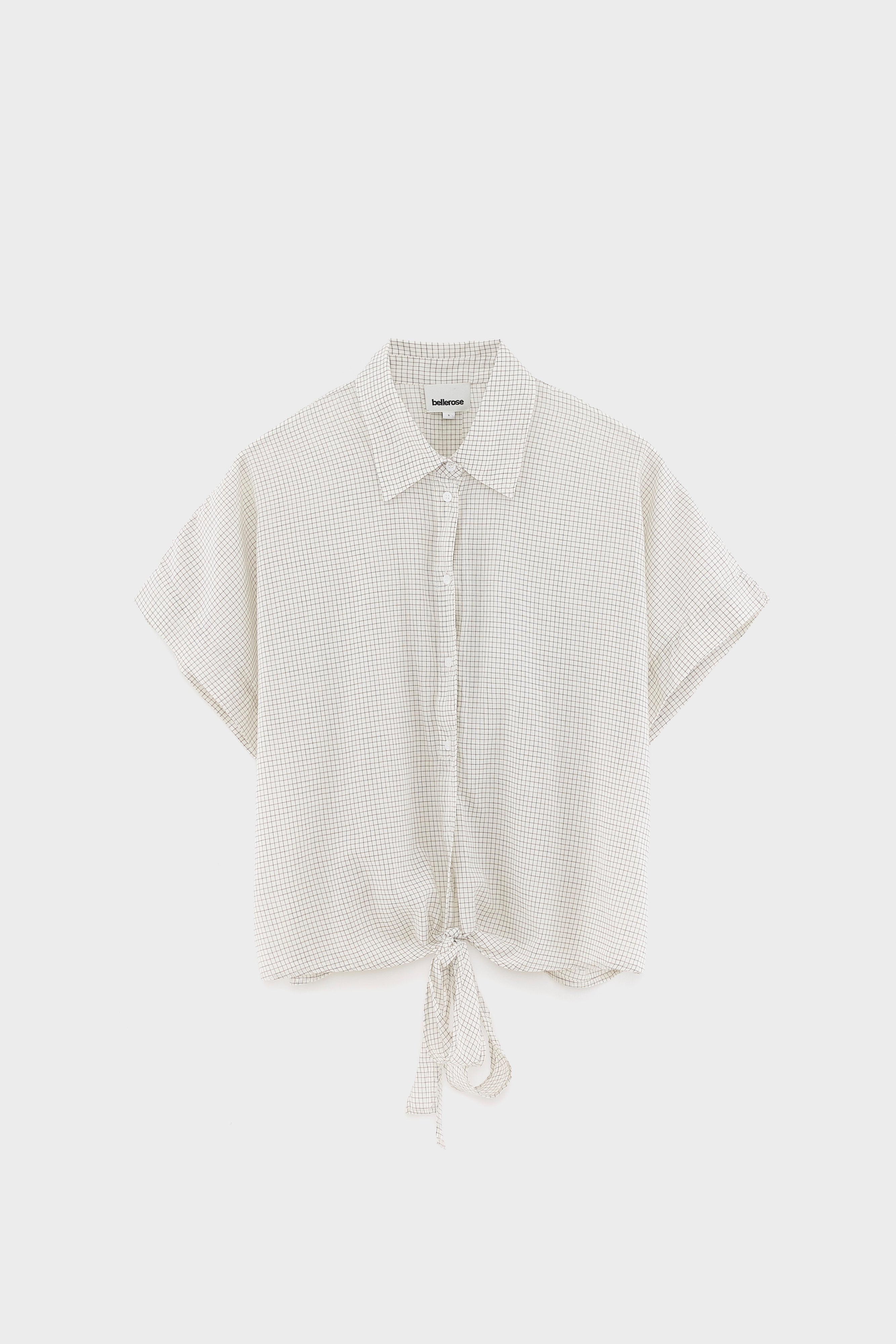 Coral tie-up blouse (261 / W / CHECK E)