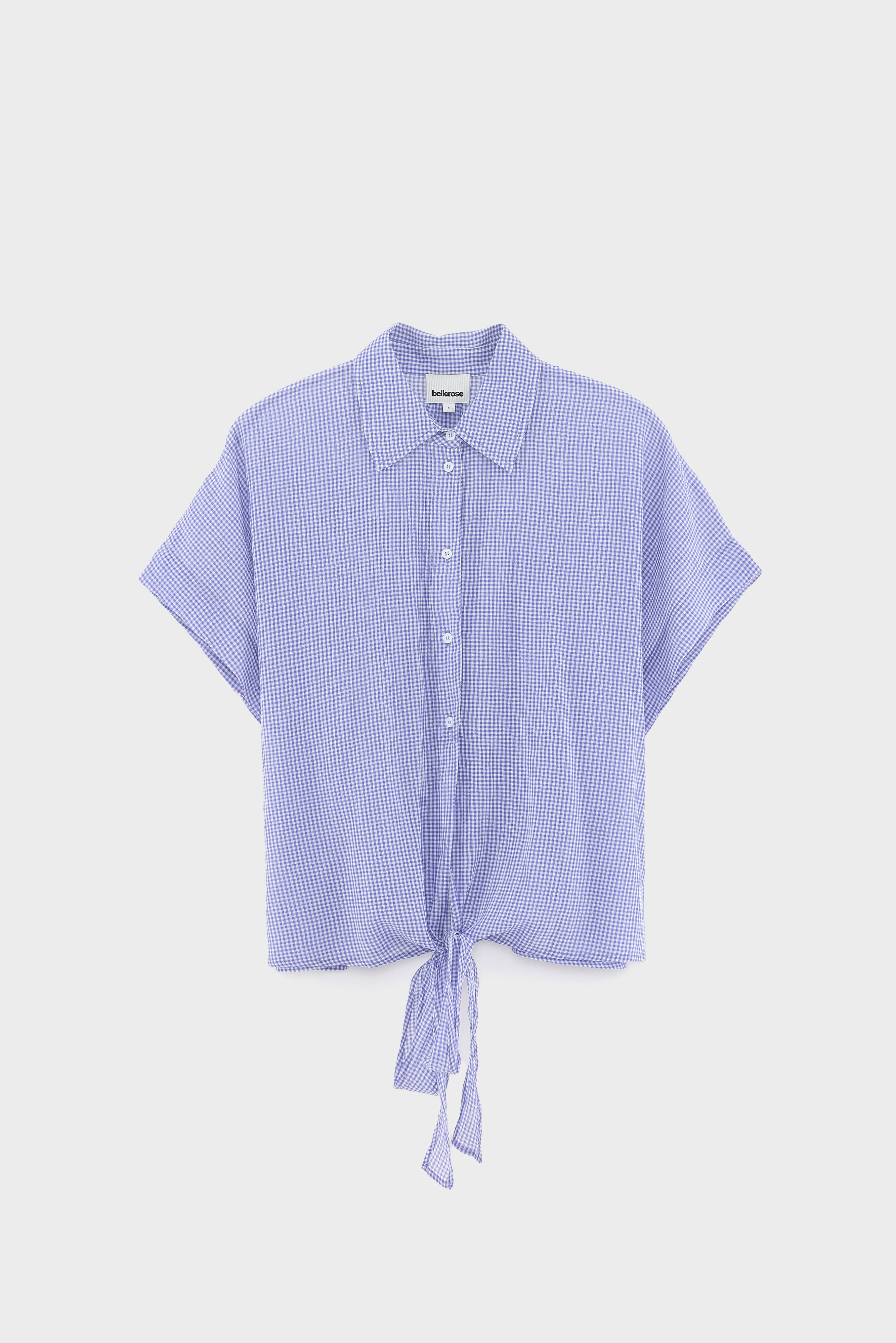 Coral tie-up blouse (261 / W / CHECK A)