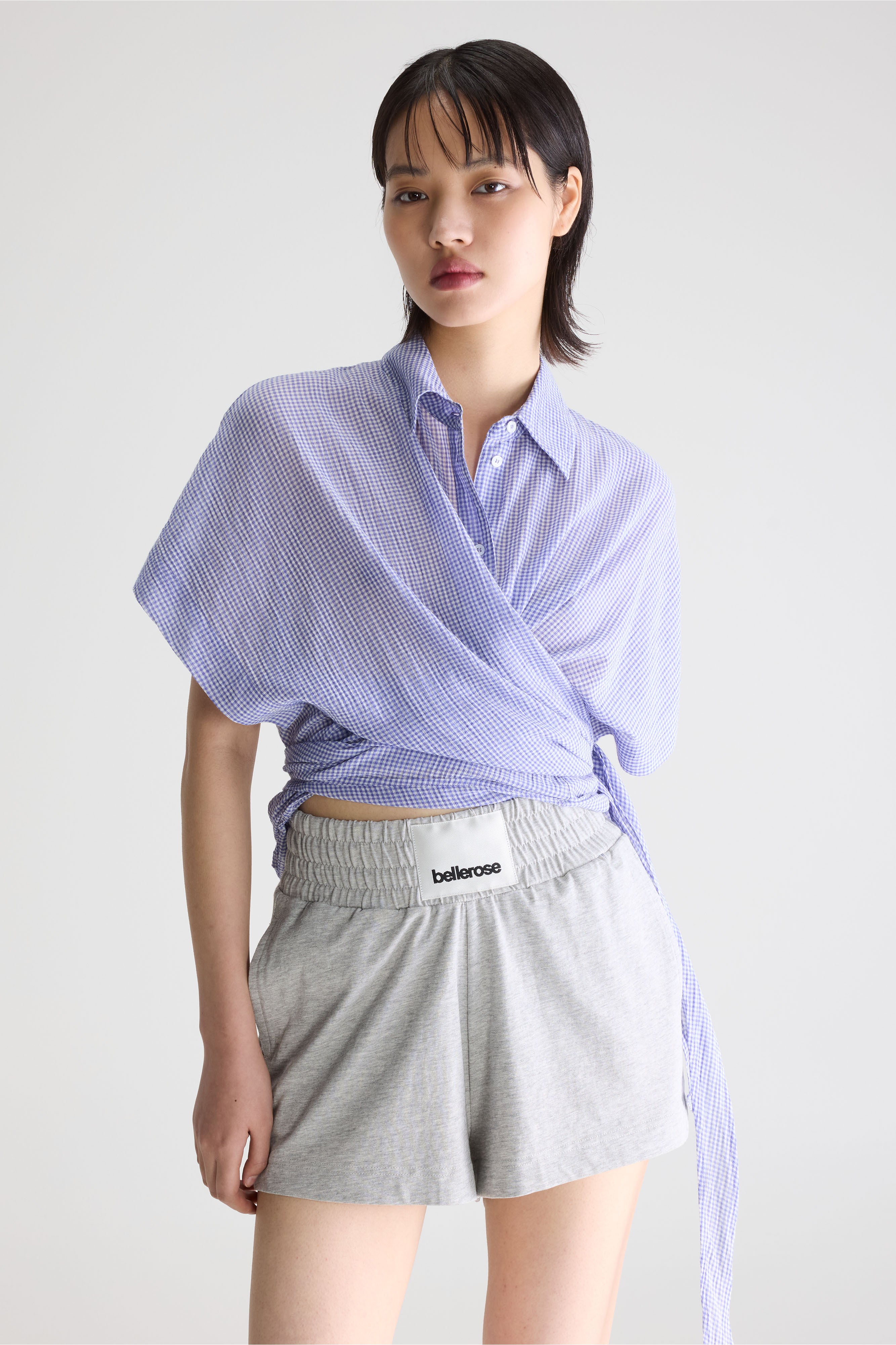 Coral Tie-up Blouse - Iris bloom / Shell For Women | Bellerose