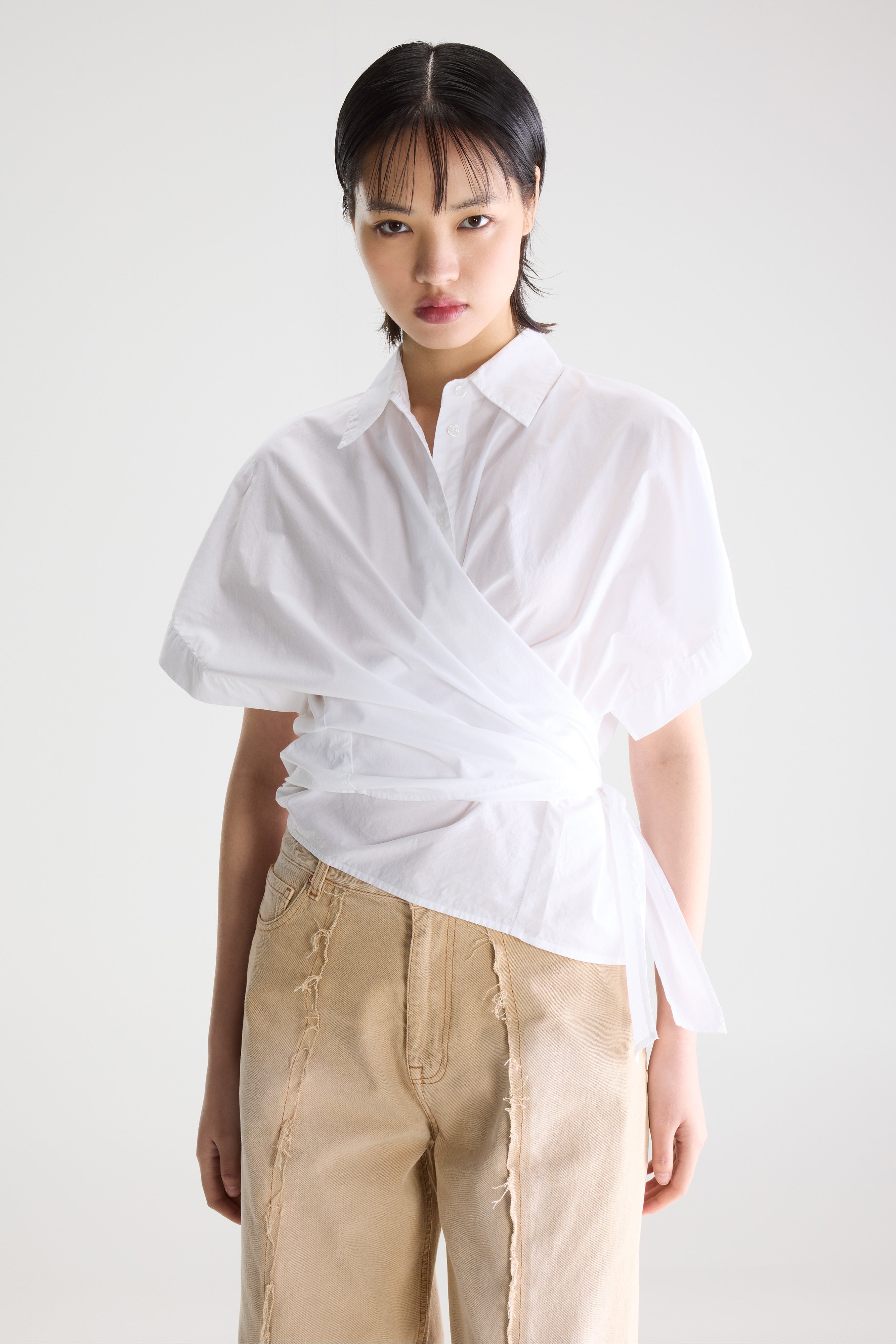 Coral Tie-up Blouse - White For Women | Bellerose