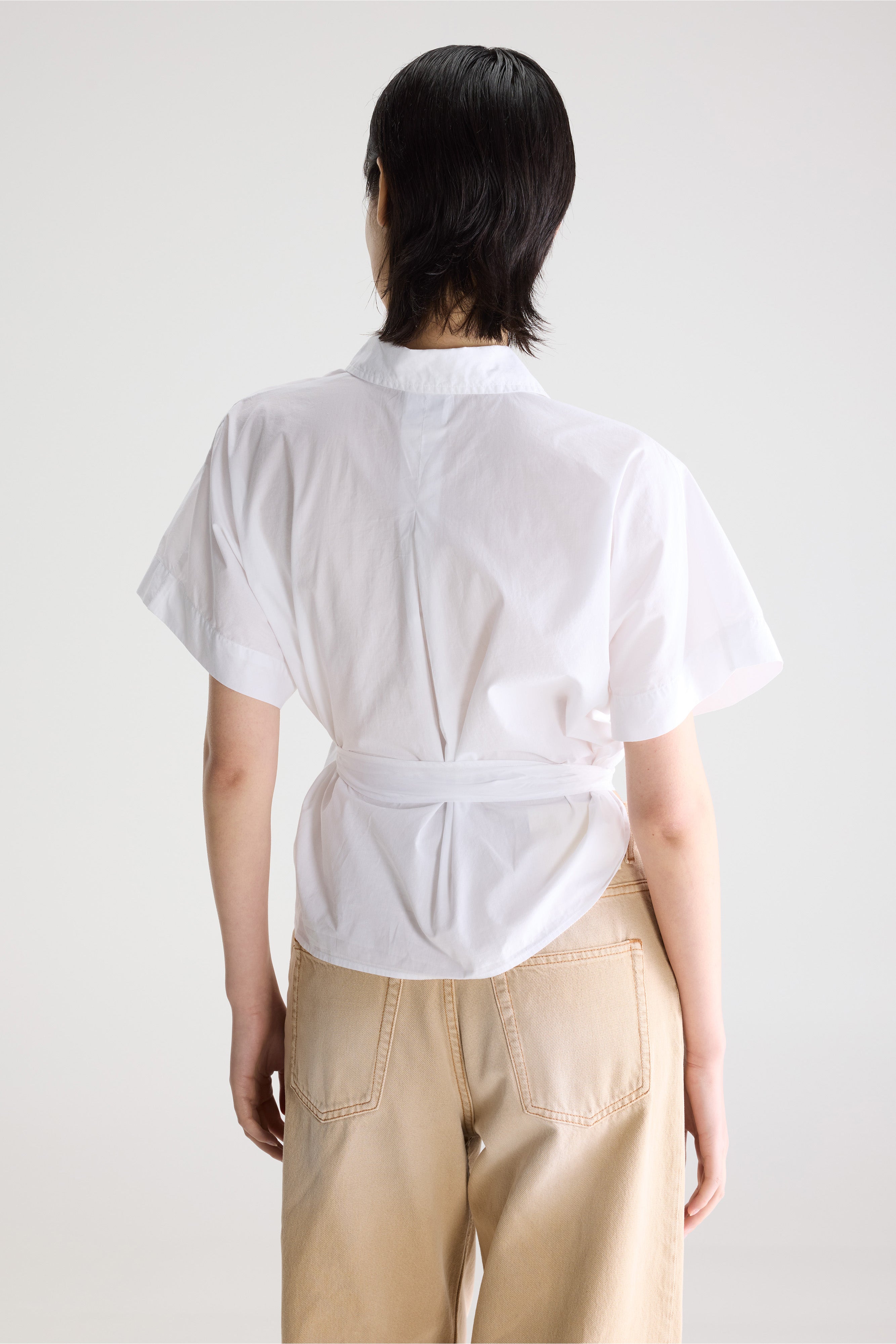 Coral tie-up blouse (261 / W / WHITE)