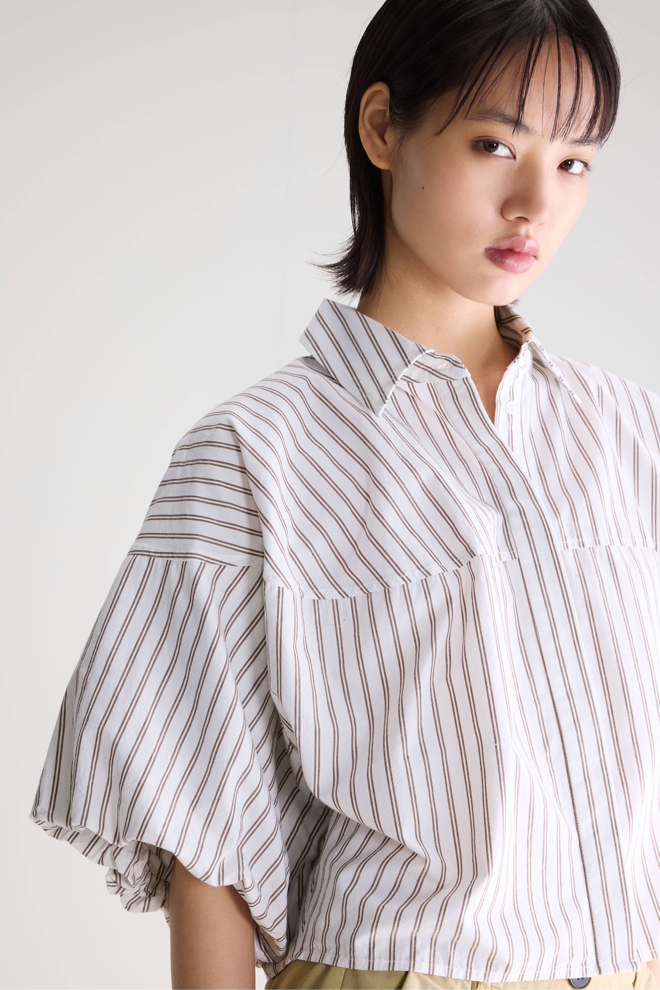 Cassy balloon shirt (261 / W / STRIPE A)