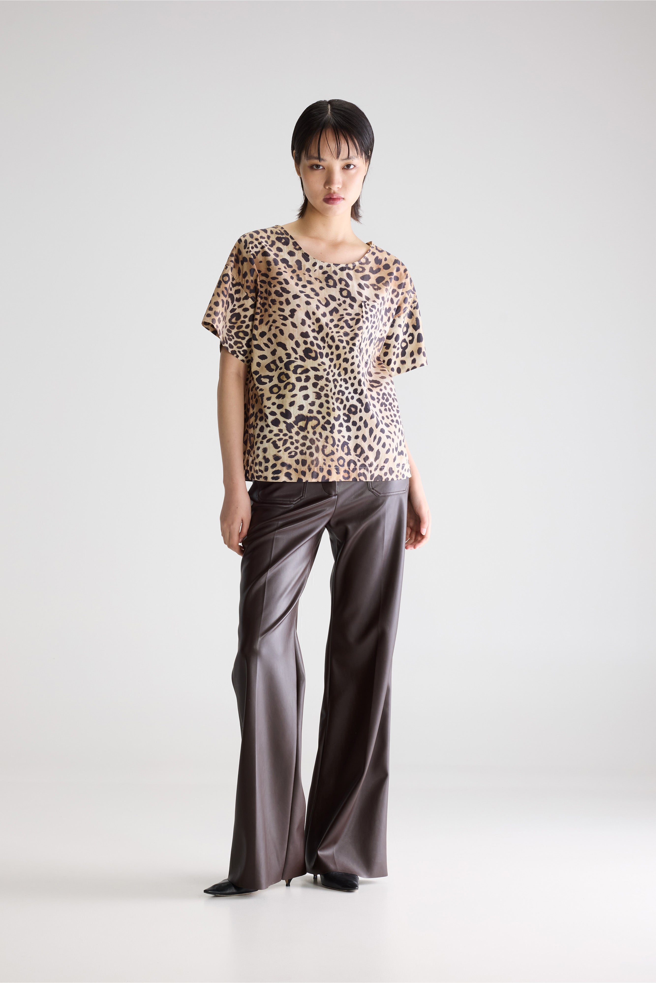 Soleil Short Sleeve Blouse - Cream / Dark roast / Malt For Women | Bellerose