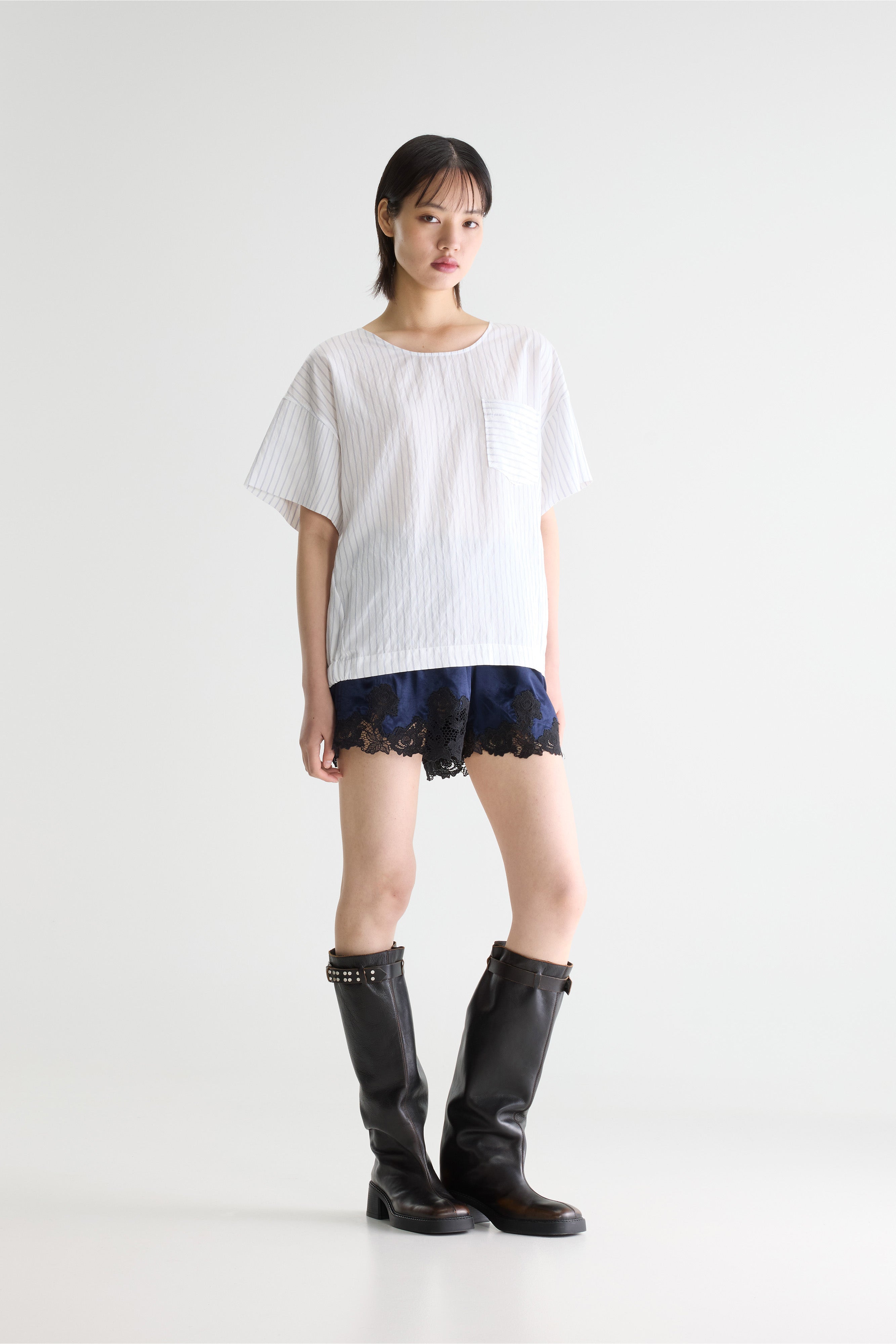 Soleil Short Sleeve Blouse - Vintage white / Worker For Women | Bellerose