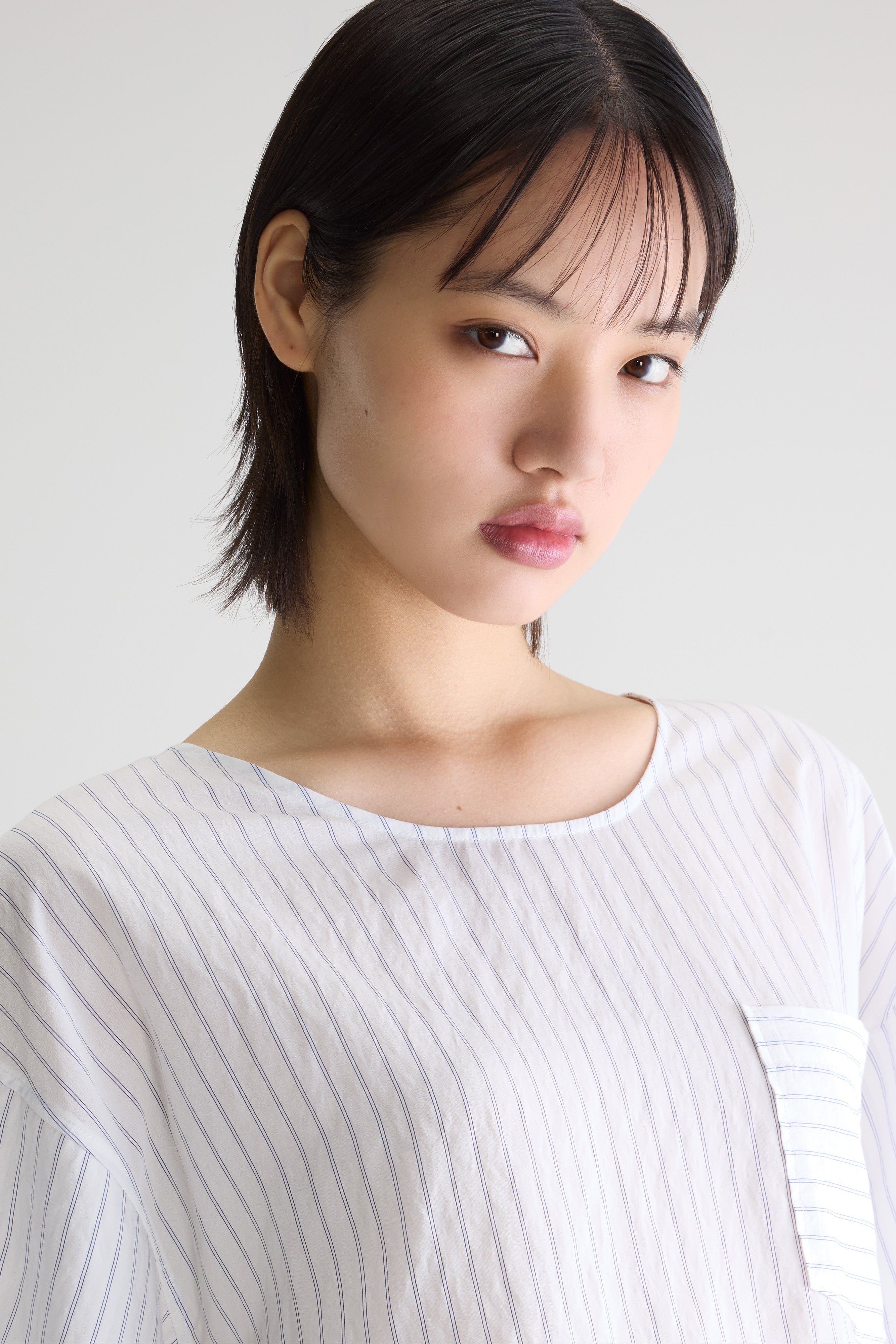 Soleil short sleeve blouse (261 / W / STRIPE A)