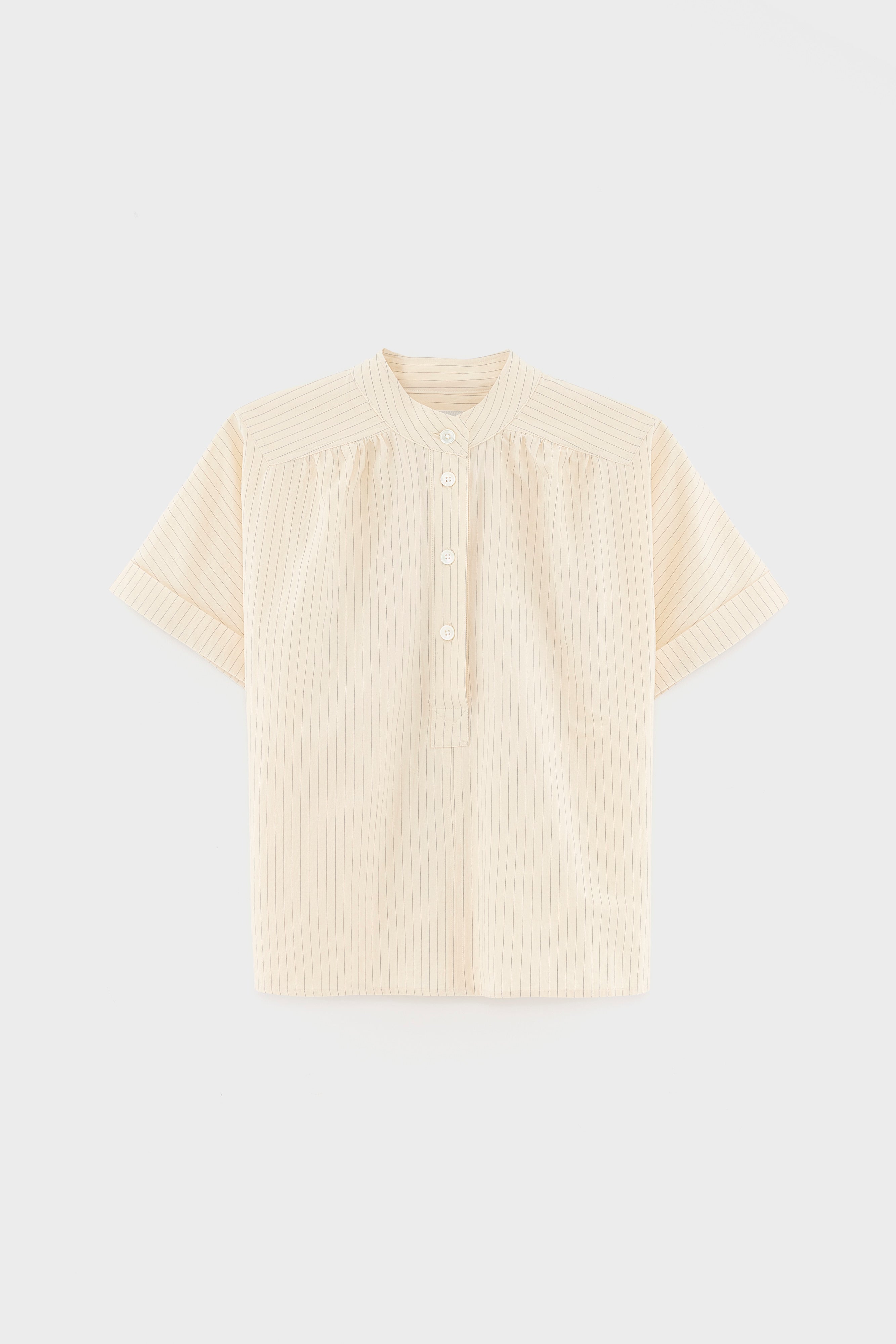 Pear short-sleeve blouse (261 / W / STRIPE A)