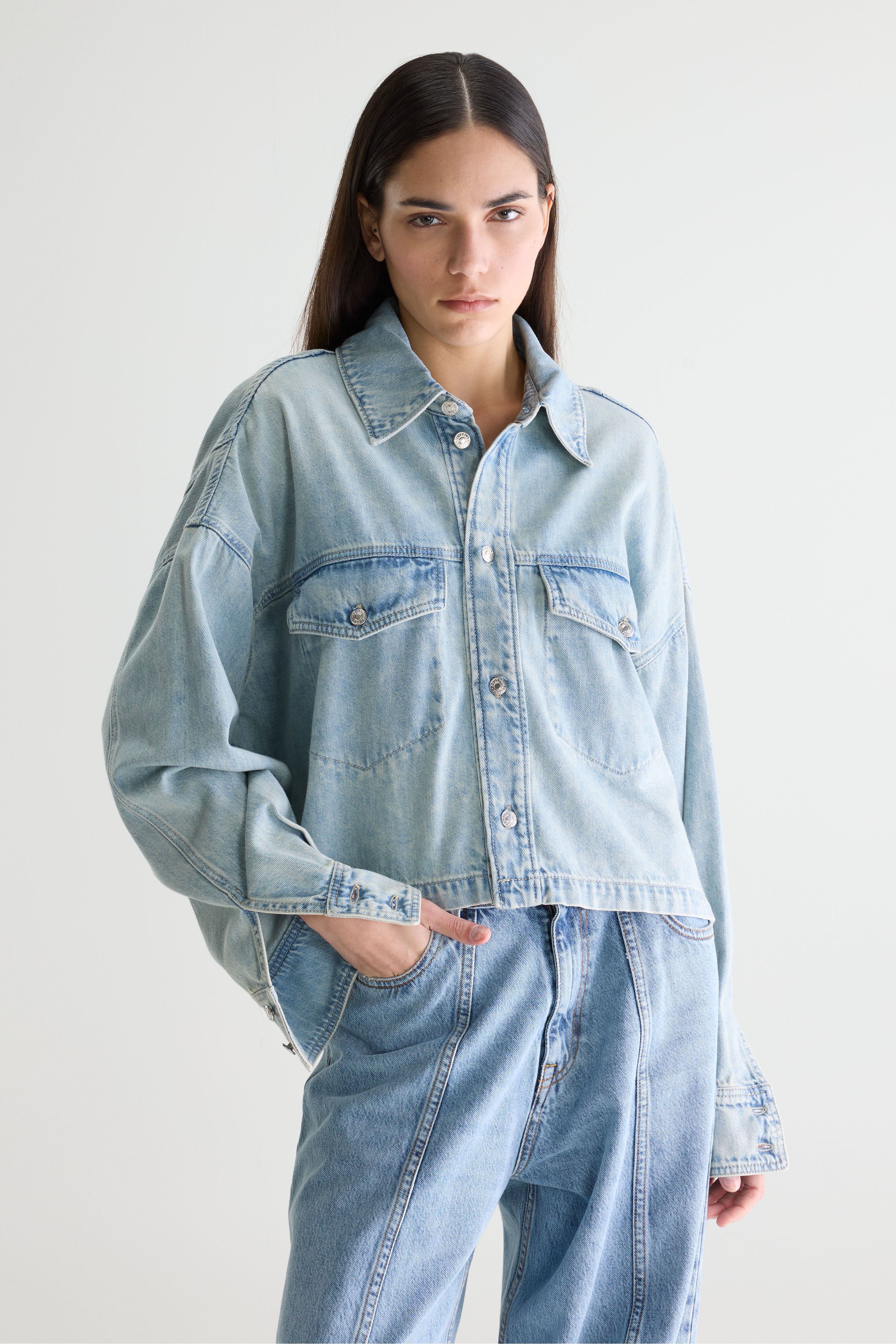 Pery Denim Overshirt - Lt blue bleach For Women | Bellerose