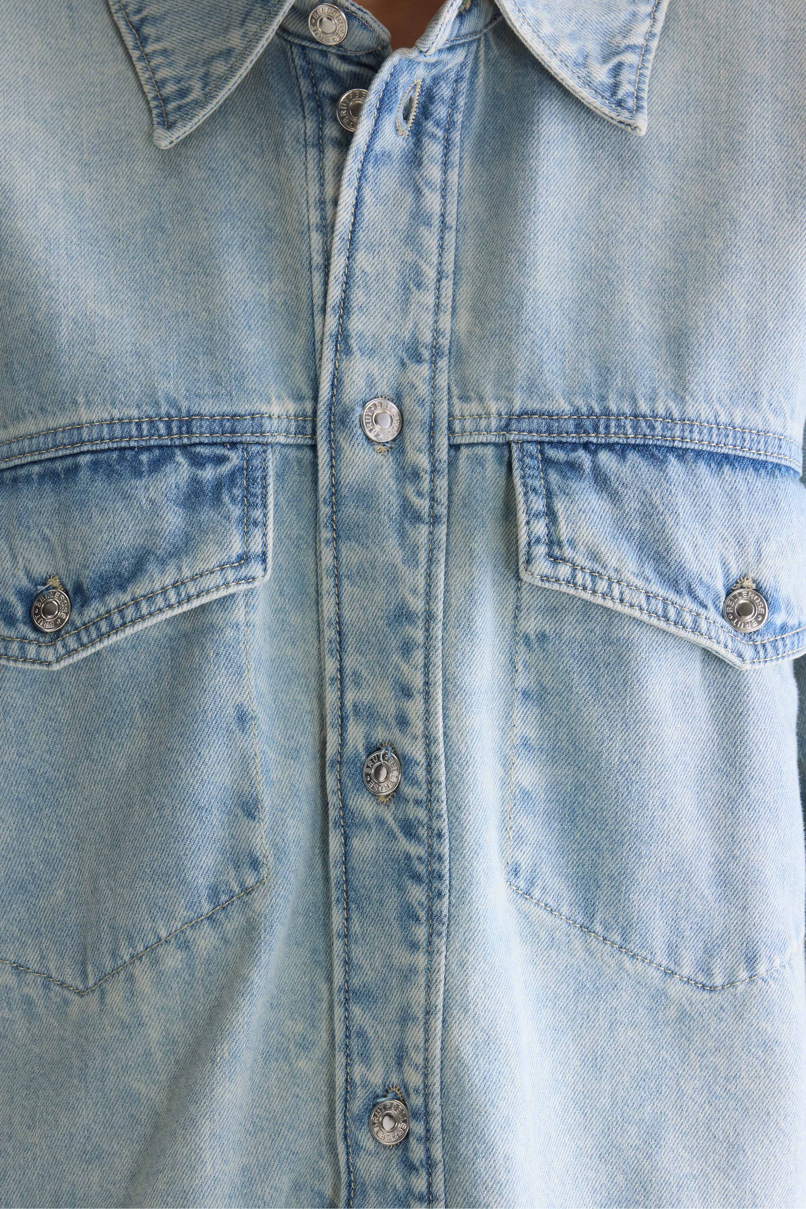 Pery denim overshirt (261 / W / LT BLUE BLEACH)