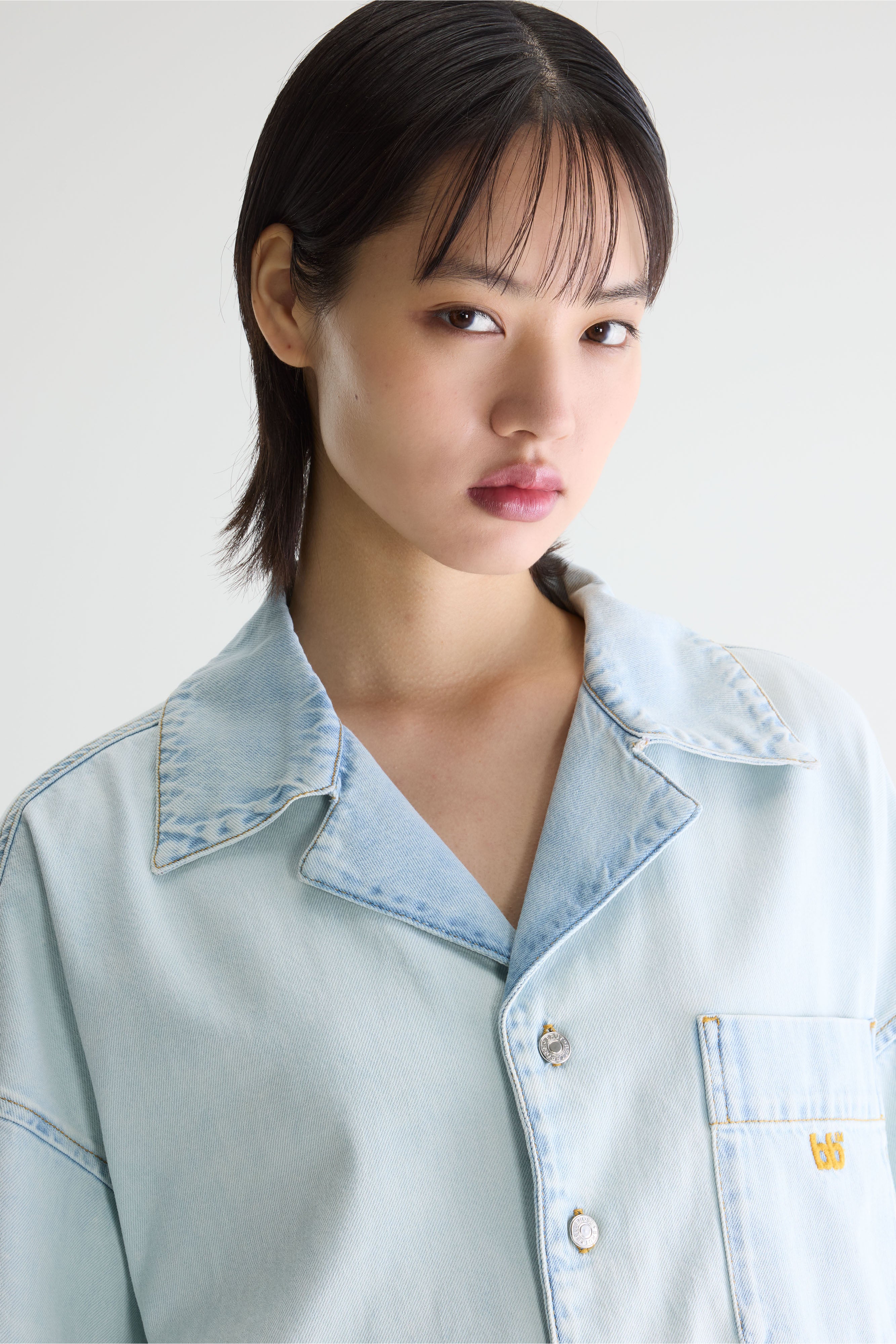 Poppa denim shirt (261 / W / ICE BLEACH)