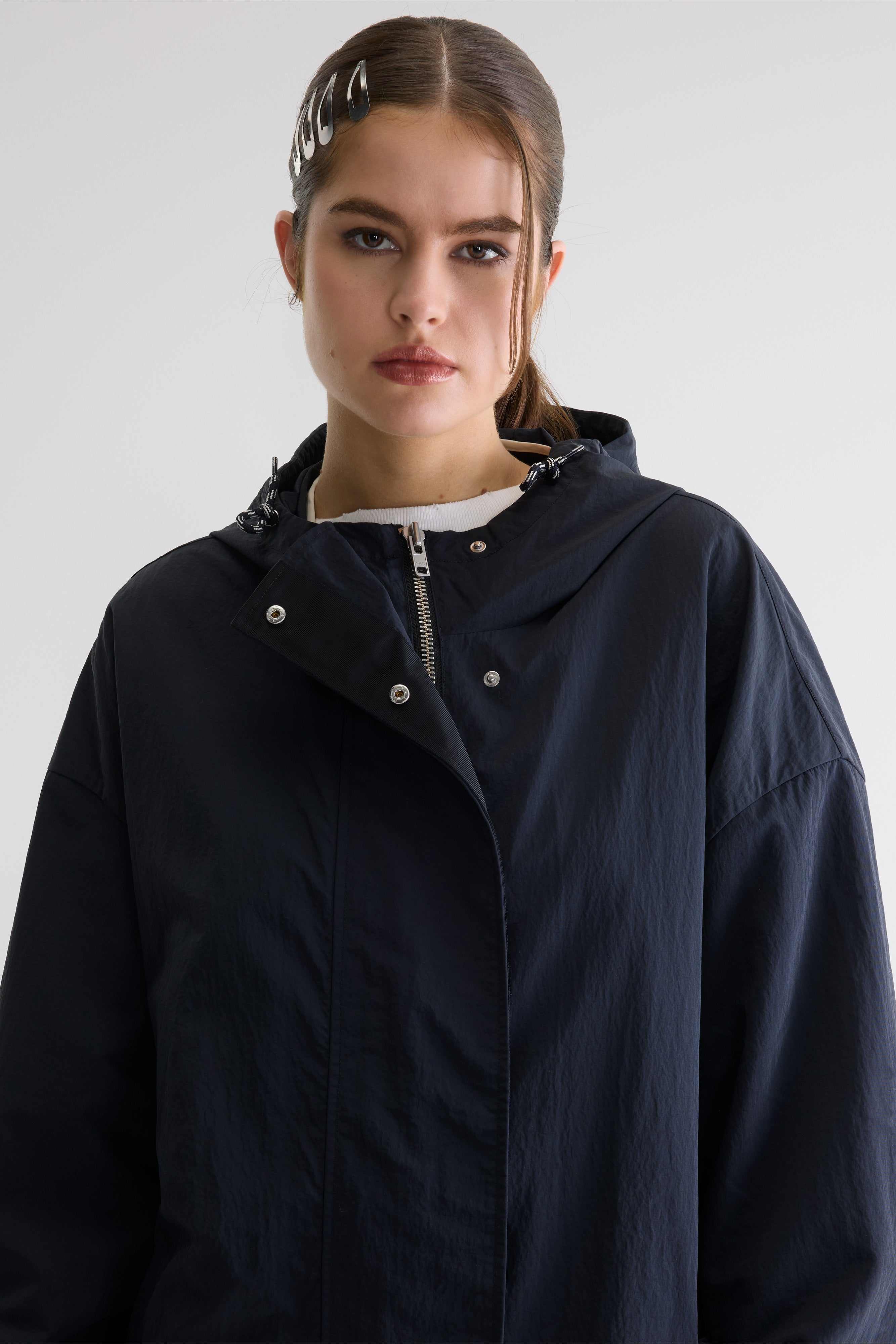 Henny hooded coat (261 / W / NAVY)