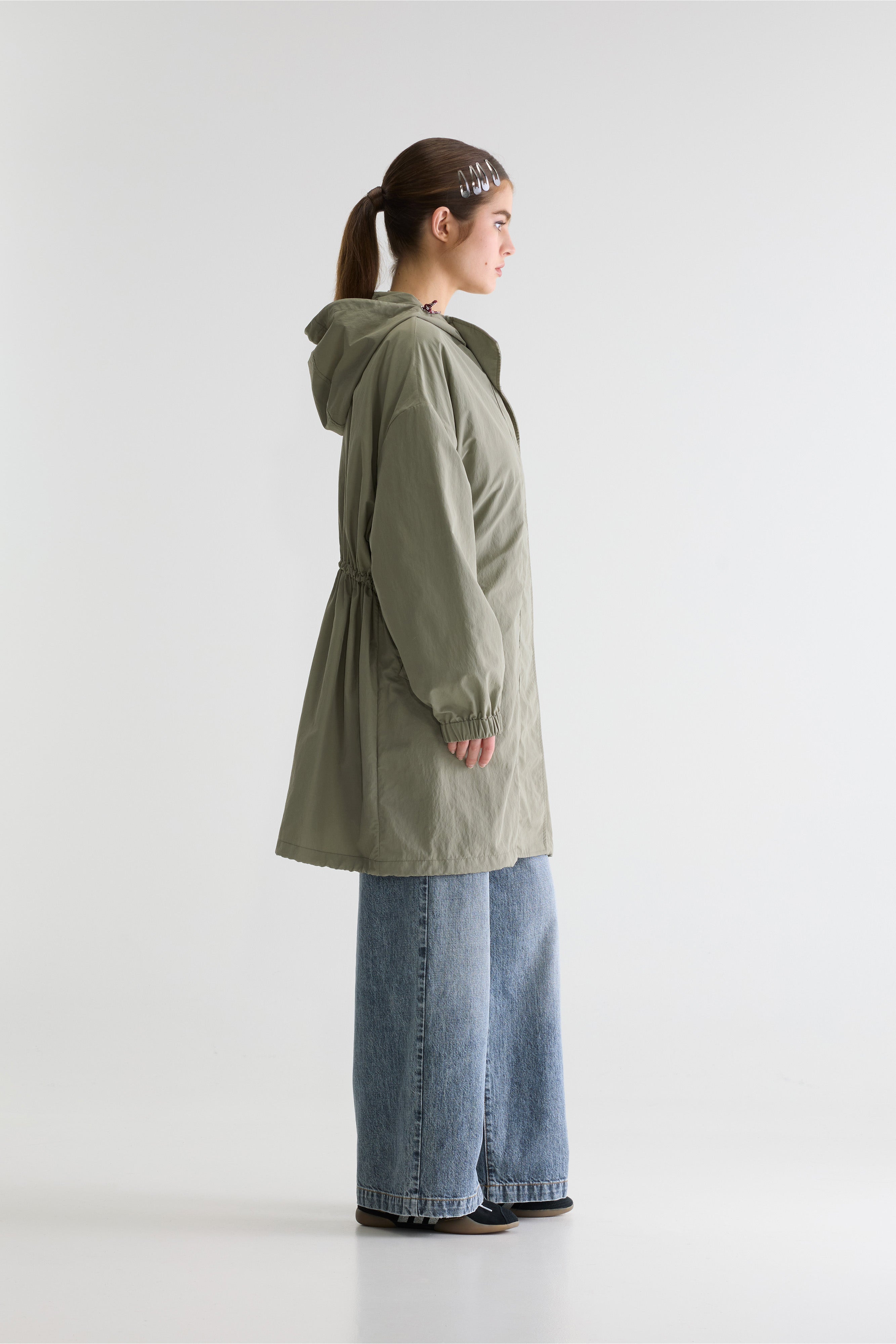 Henny hooded coat (261 / W / EUCALYPTUS)
