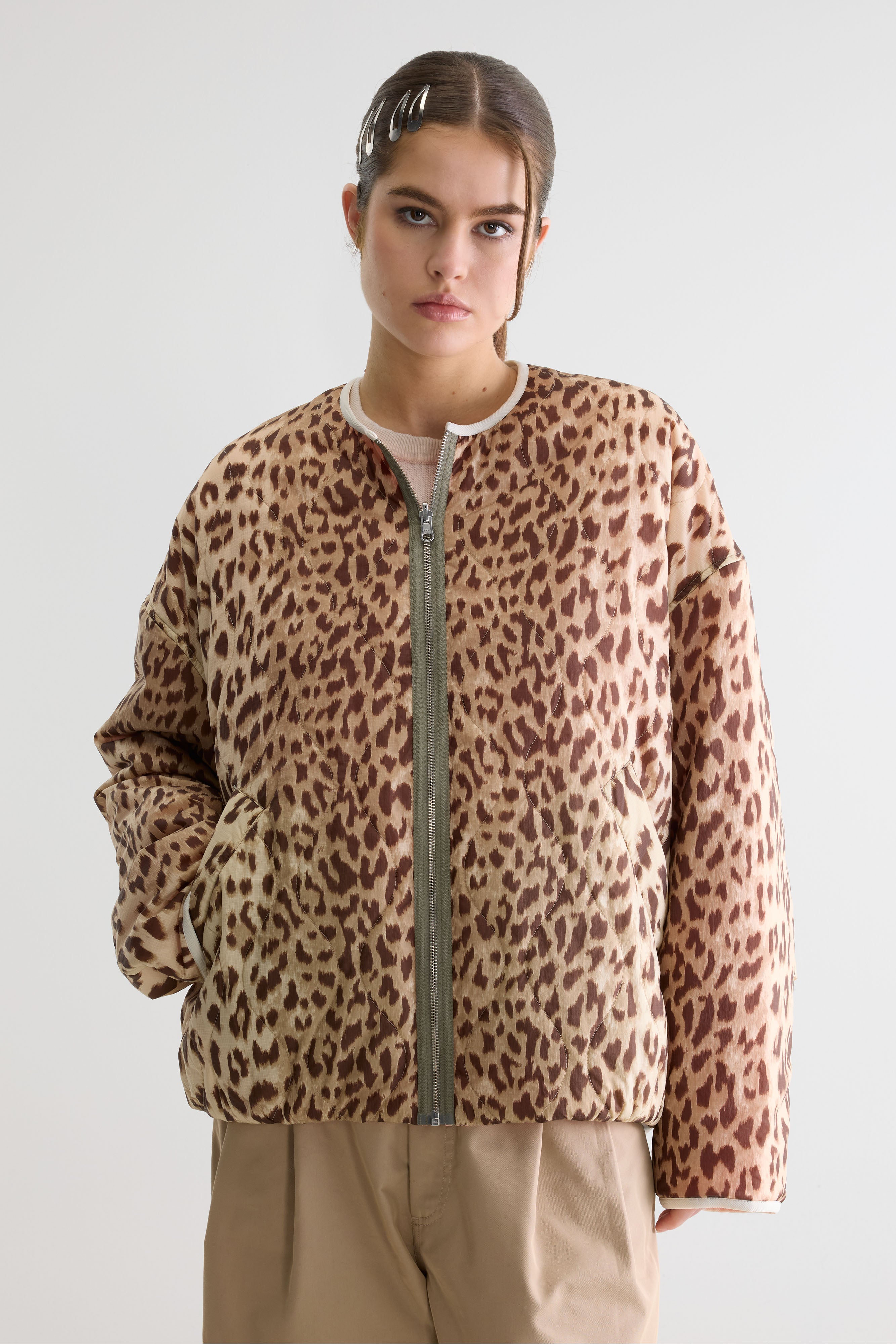 Highland Jas Met Luipaardprint - Cord / Cream / Rafia Voor Dames | Bellerose