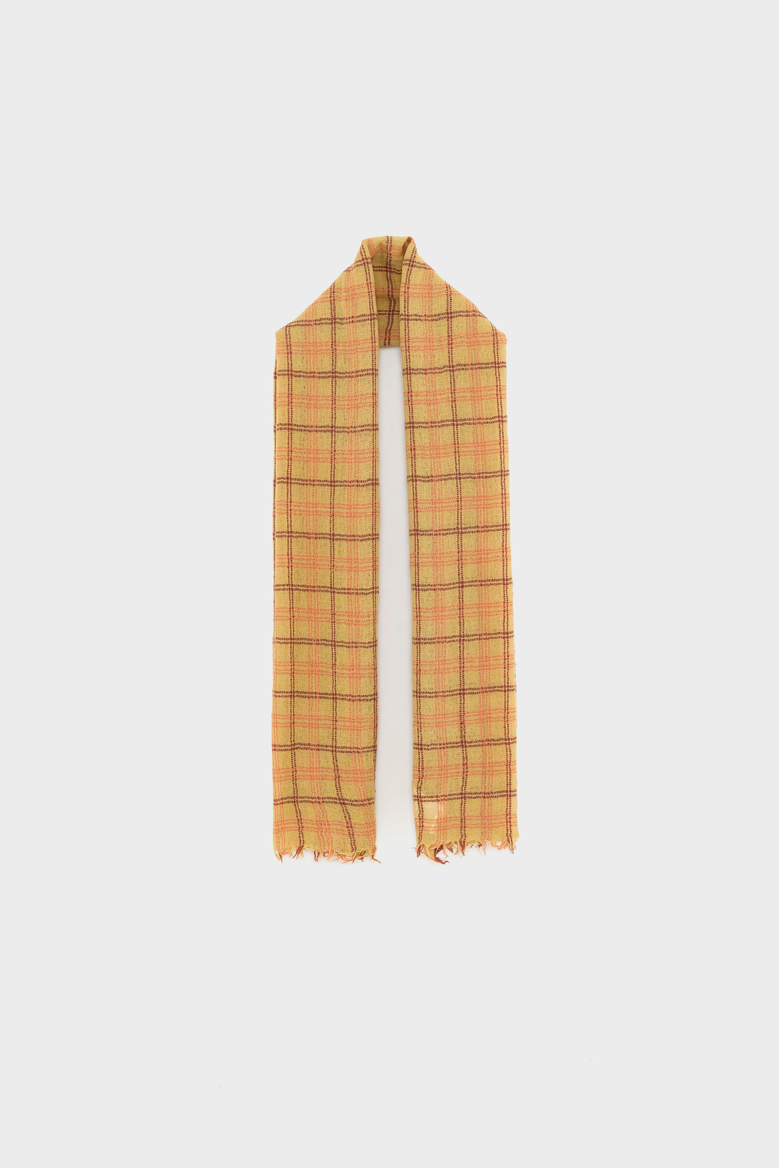Sovy Checked Scarf - Lobster / Mahogany / Sahara For Women | Bellerose