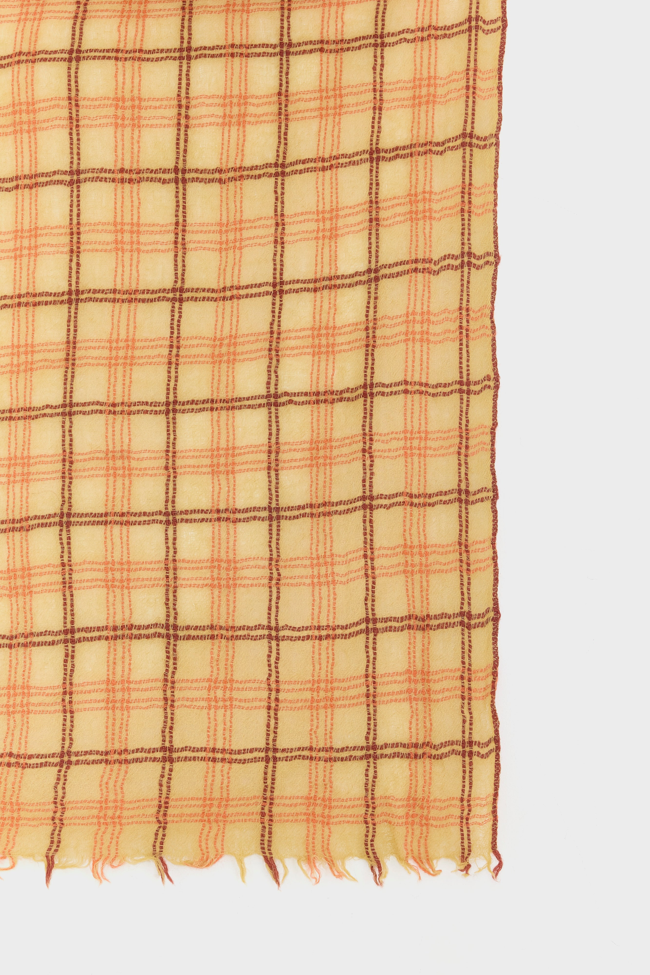Sovy Checked Scarf - Lobster / Mahogany / Sahara For Women | Bellerose