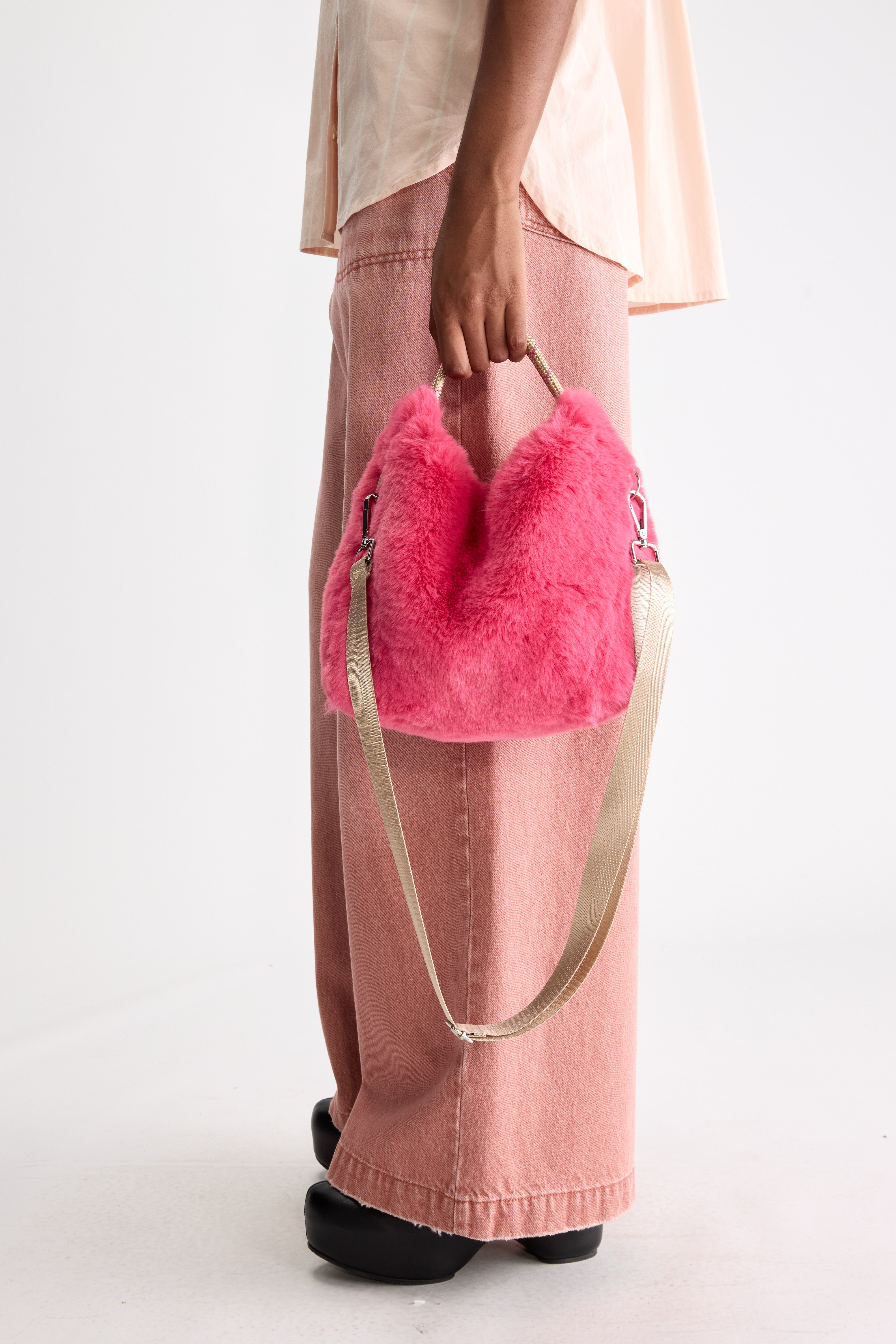 Helcro Faux-fur Shoulder Bag - Cord / Geranium For Women | Bellerose