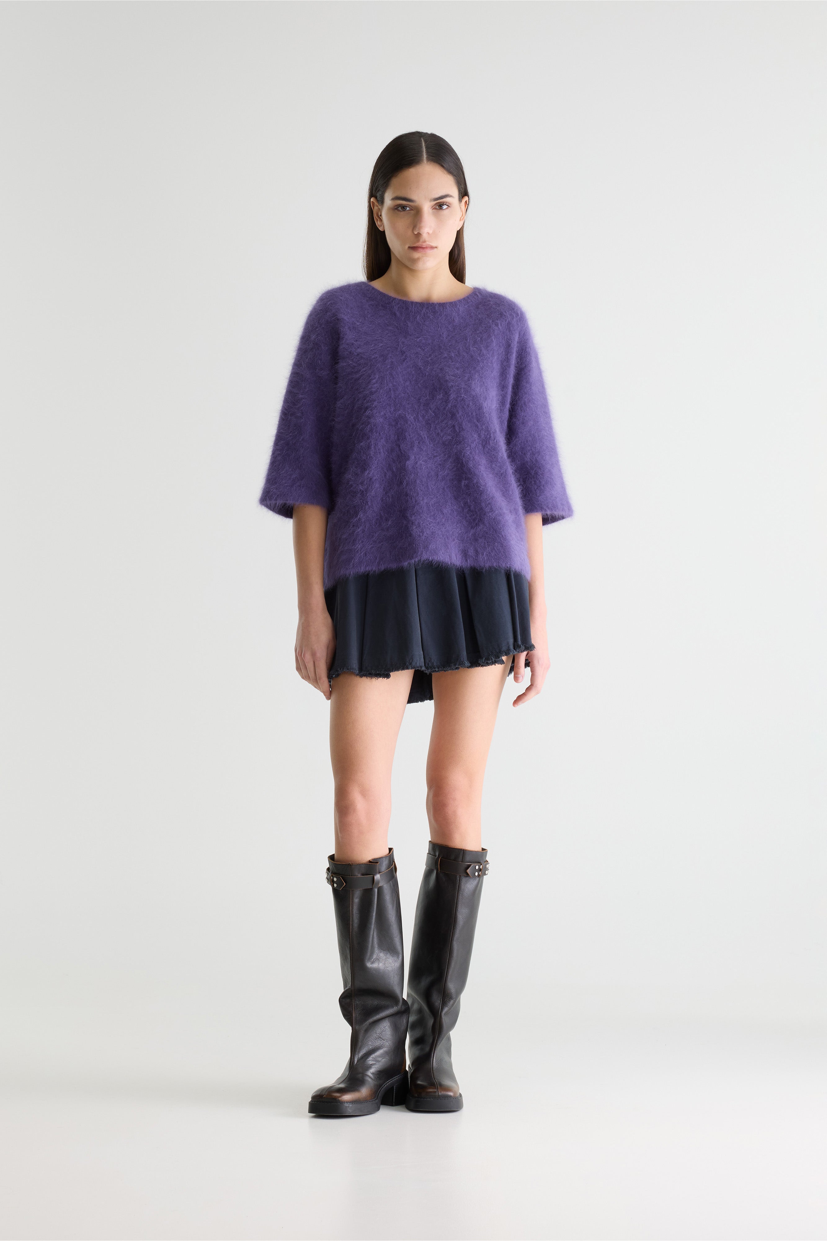 Dime Angora-blend Sweater - Grape For Women | Bellerose