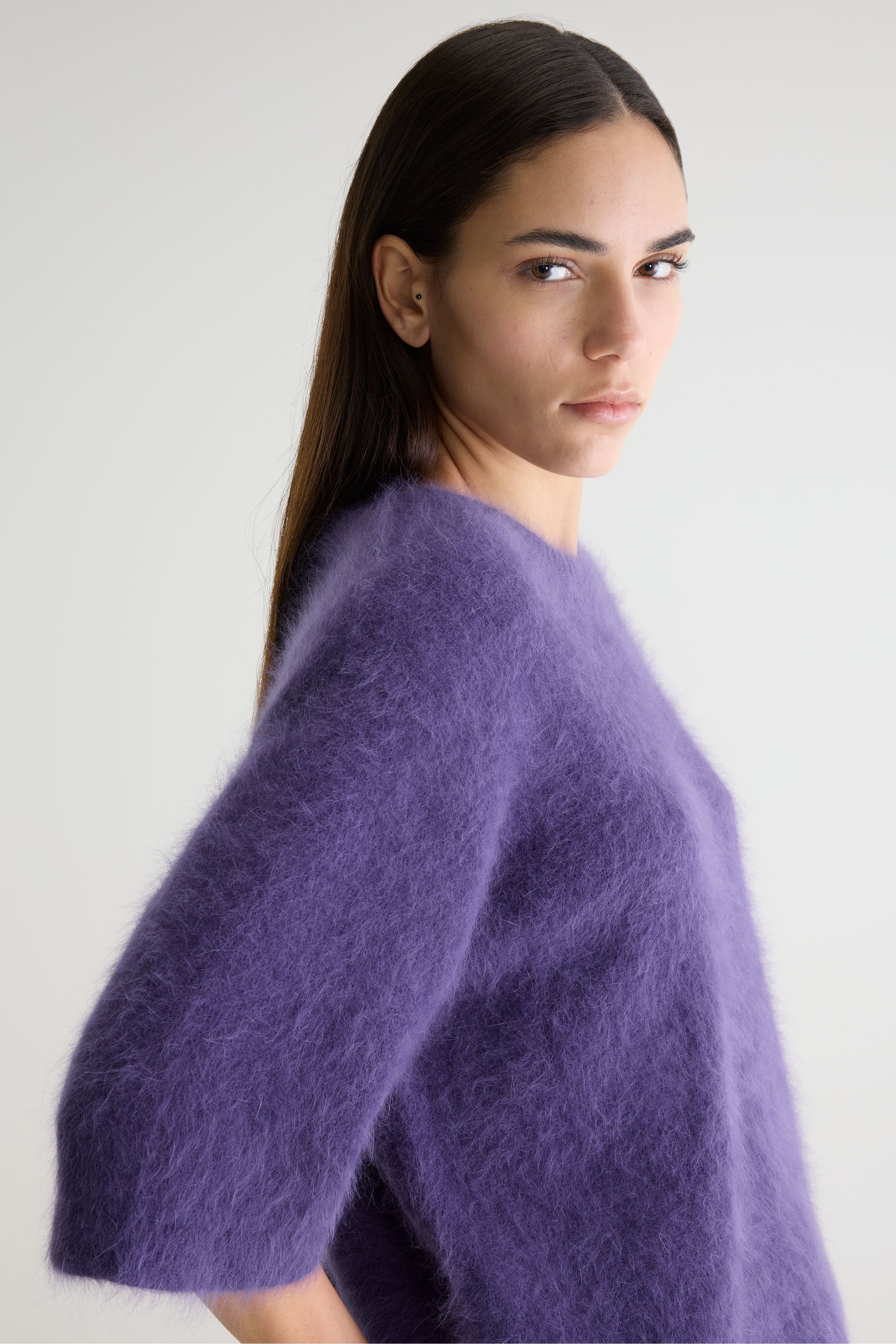 Dime angora-blend sweater (261 / W / GRAPE)