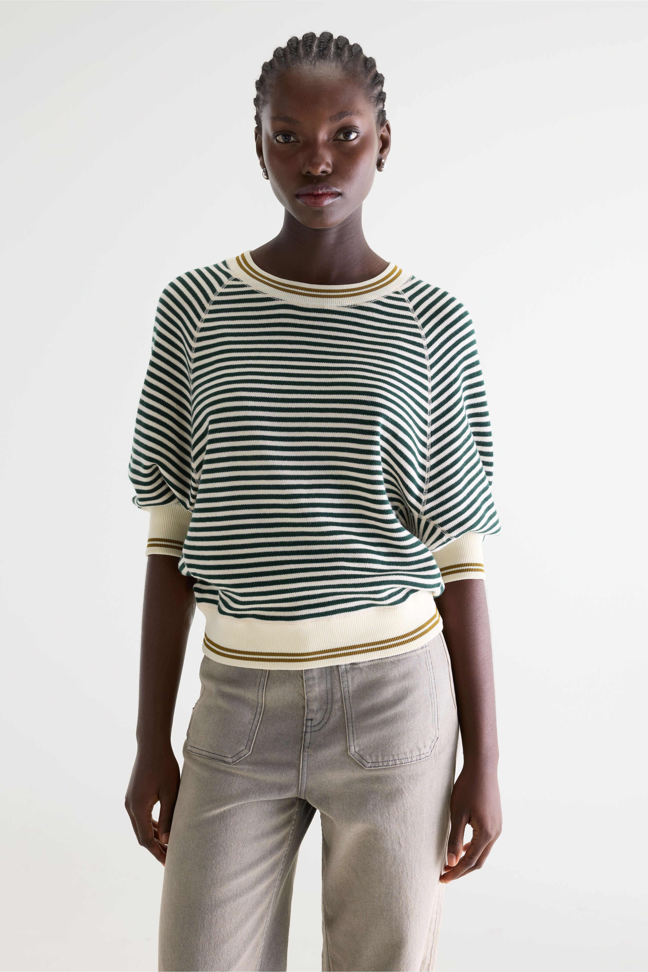 Anglet Crewneck Sweater - Botanica / Milky way / Mustard For Women | Bellerose