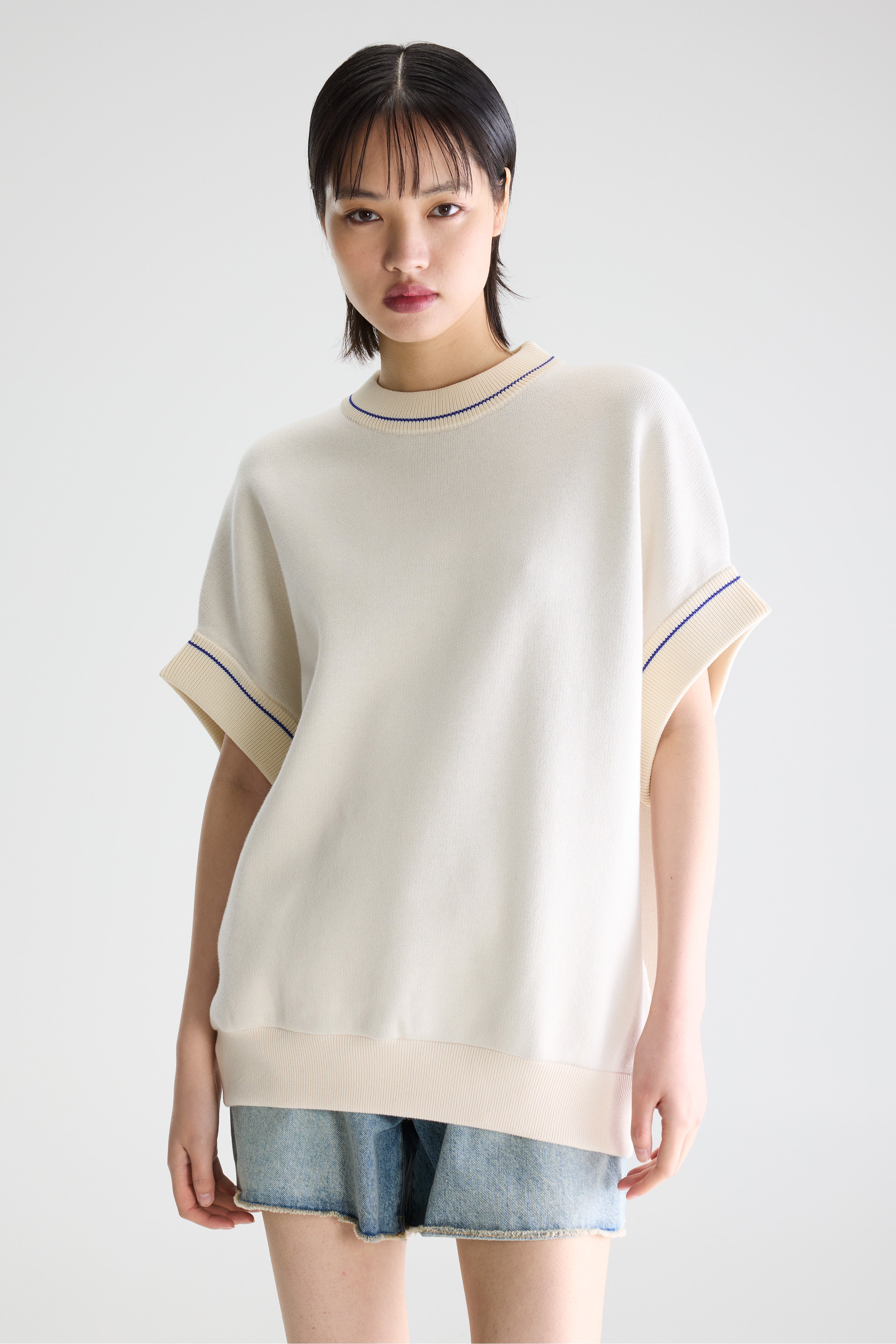 Angen Sleeveless Sweater - Bic / Blue nights / Milky way For Women | Bellerose