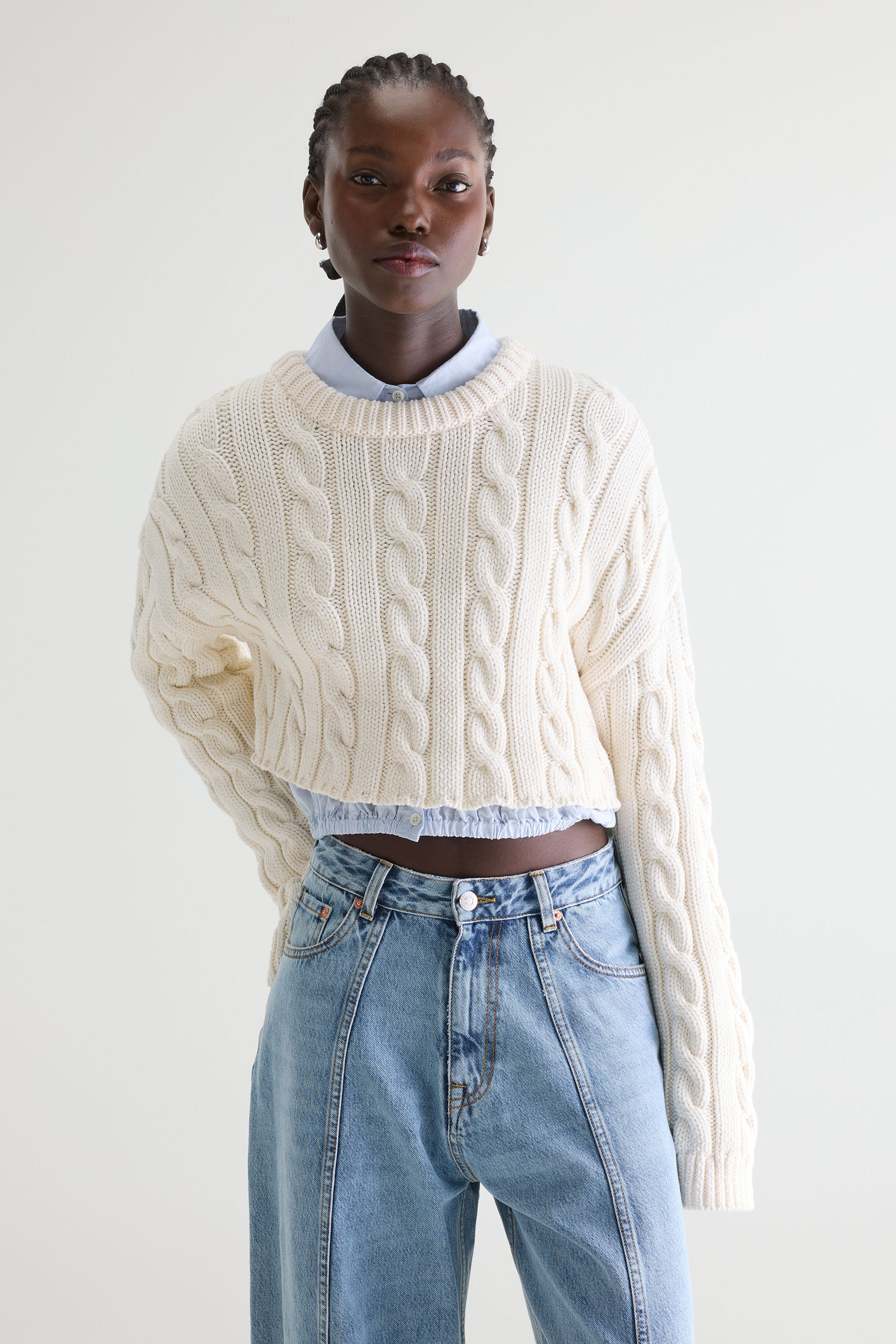 Ler Cable-knit Sweater - Off white For Women | Bellerose
