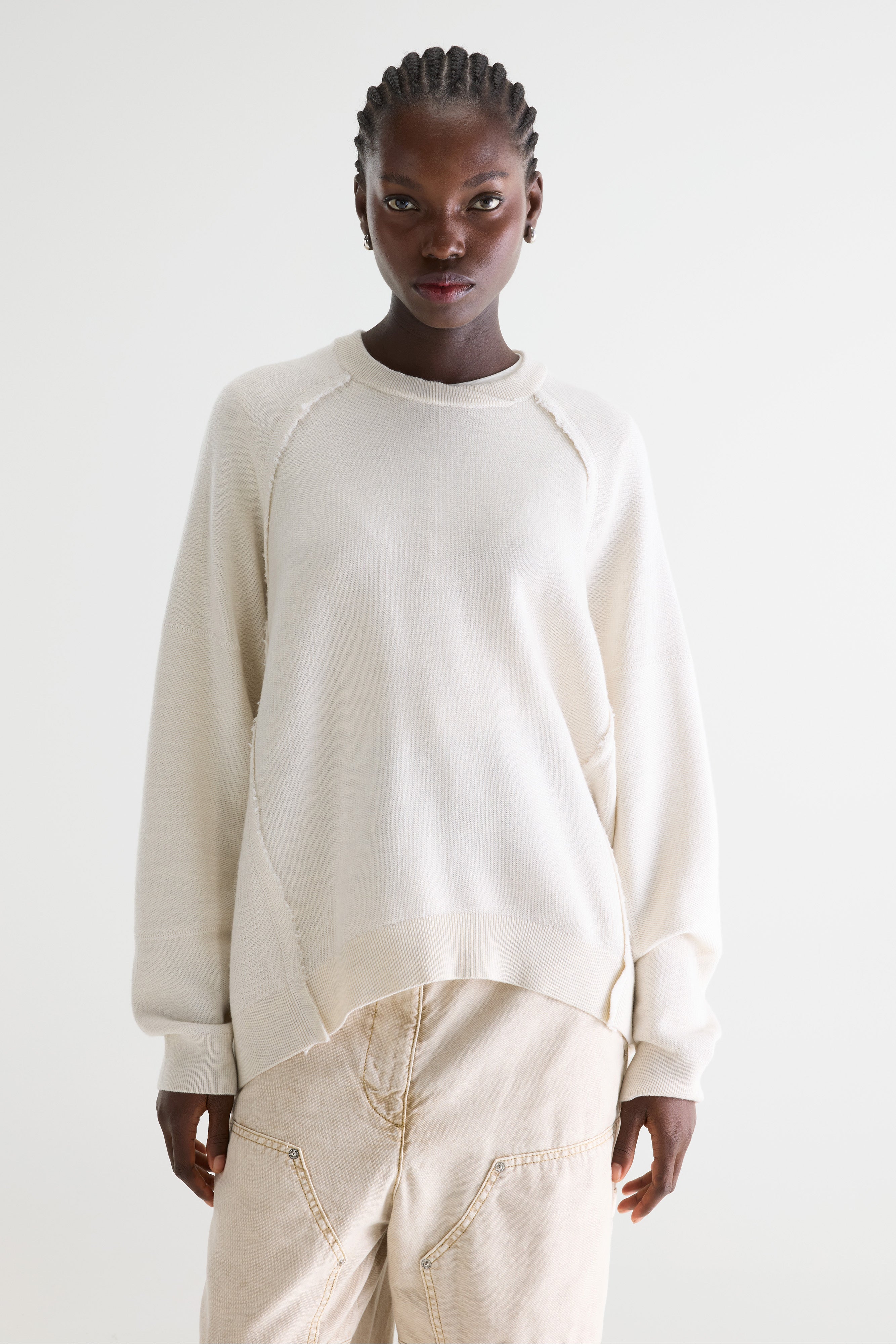 Deno Crewneck Sweater - Oyster For Women | Bellerose