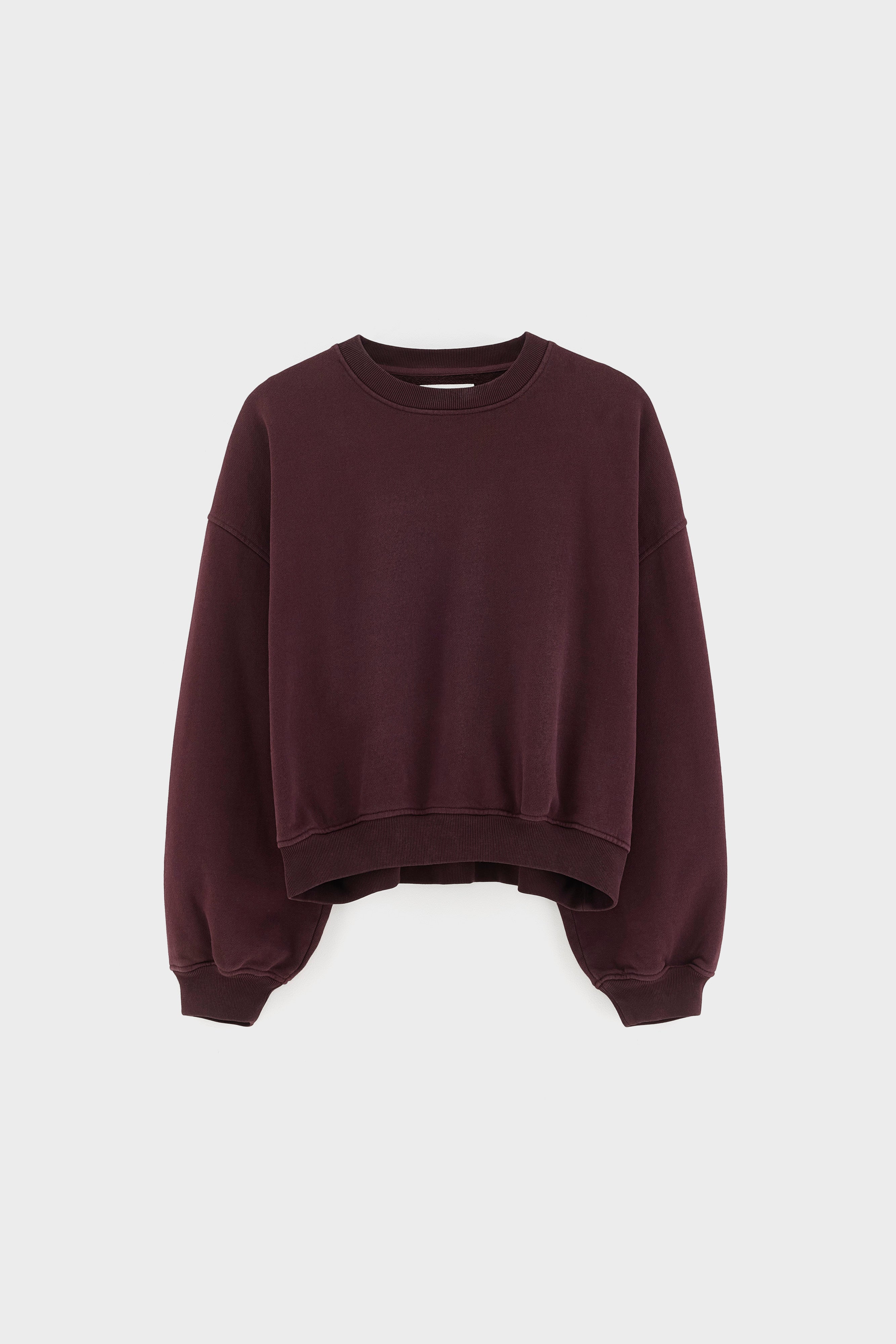Fancy cropped crewneck sweatshirt (262 / W / BURGUNDY)