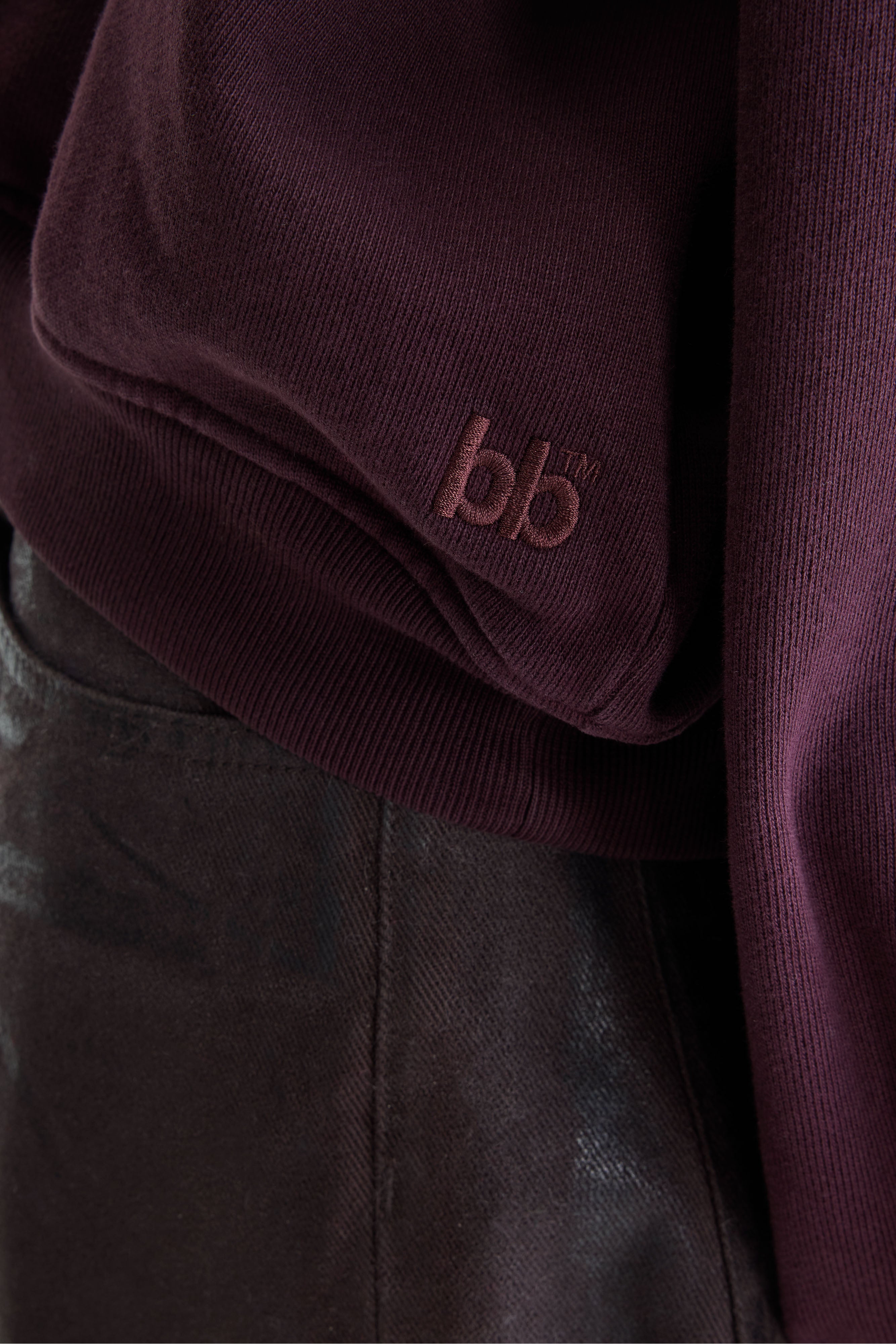 Fancy cropped crewneck sweatshirt (262 / W / BURGUNDY)