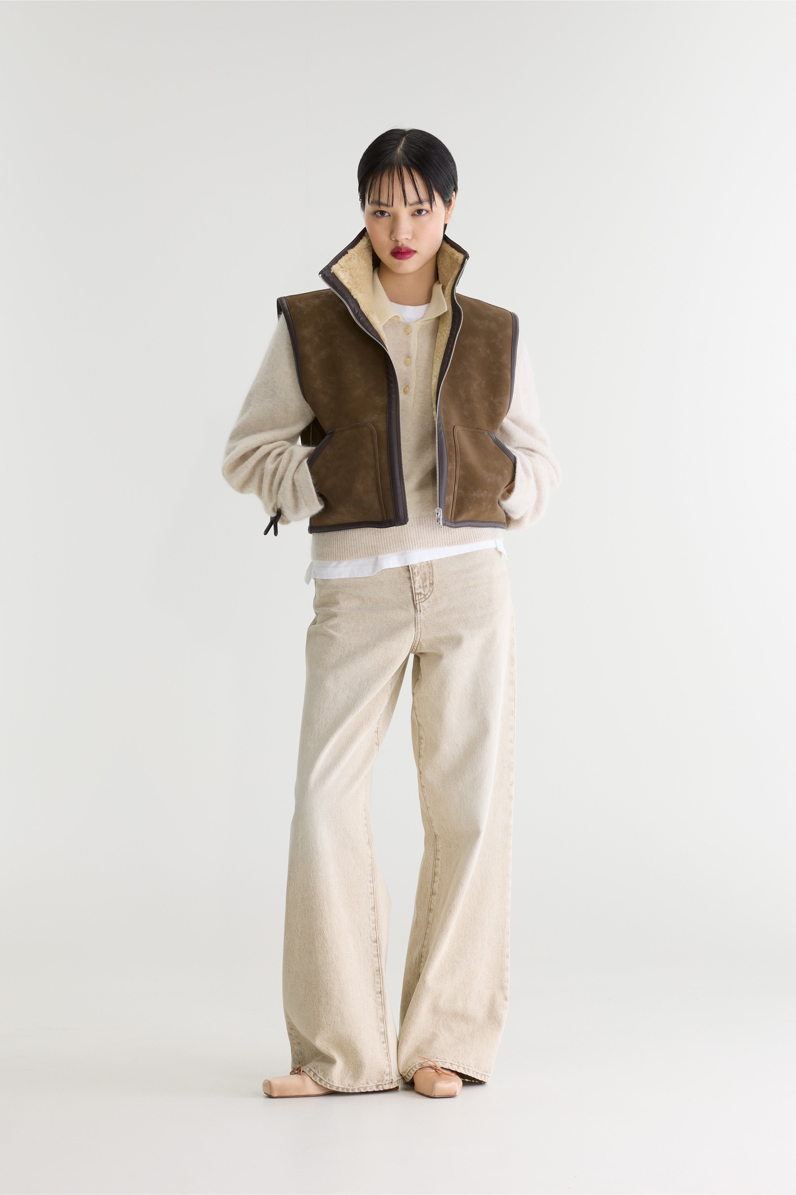 Jonson cropped mouwloos jack (262 / W / SHEEP)