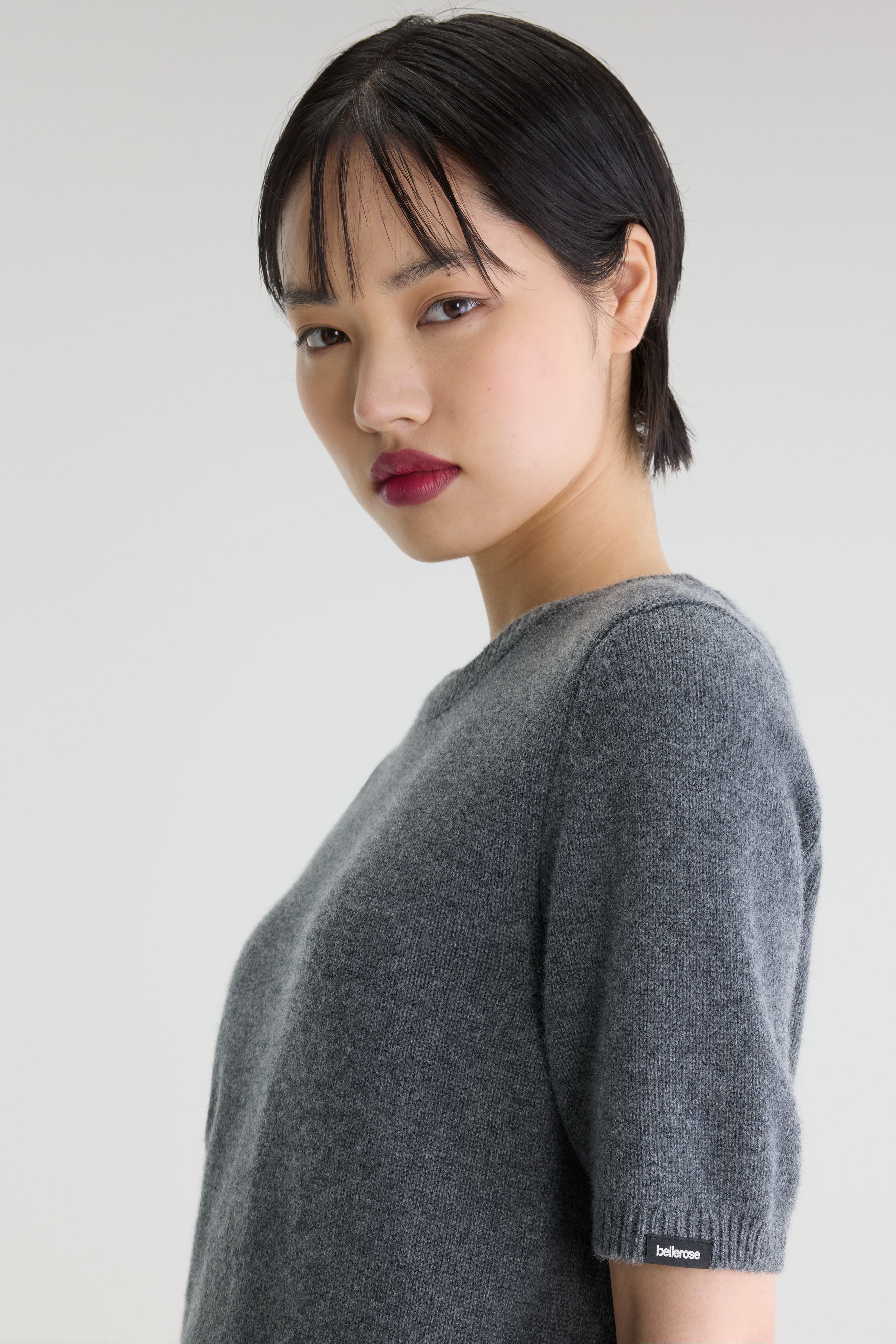 Synad short-sleeve cashmere sweater (262 / W / GREY MELANGE)