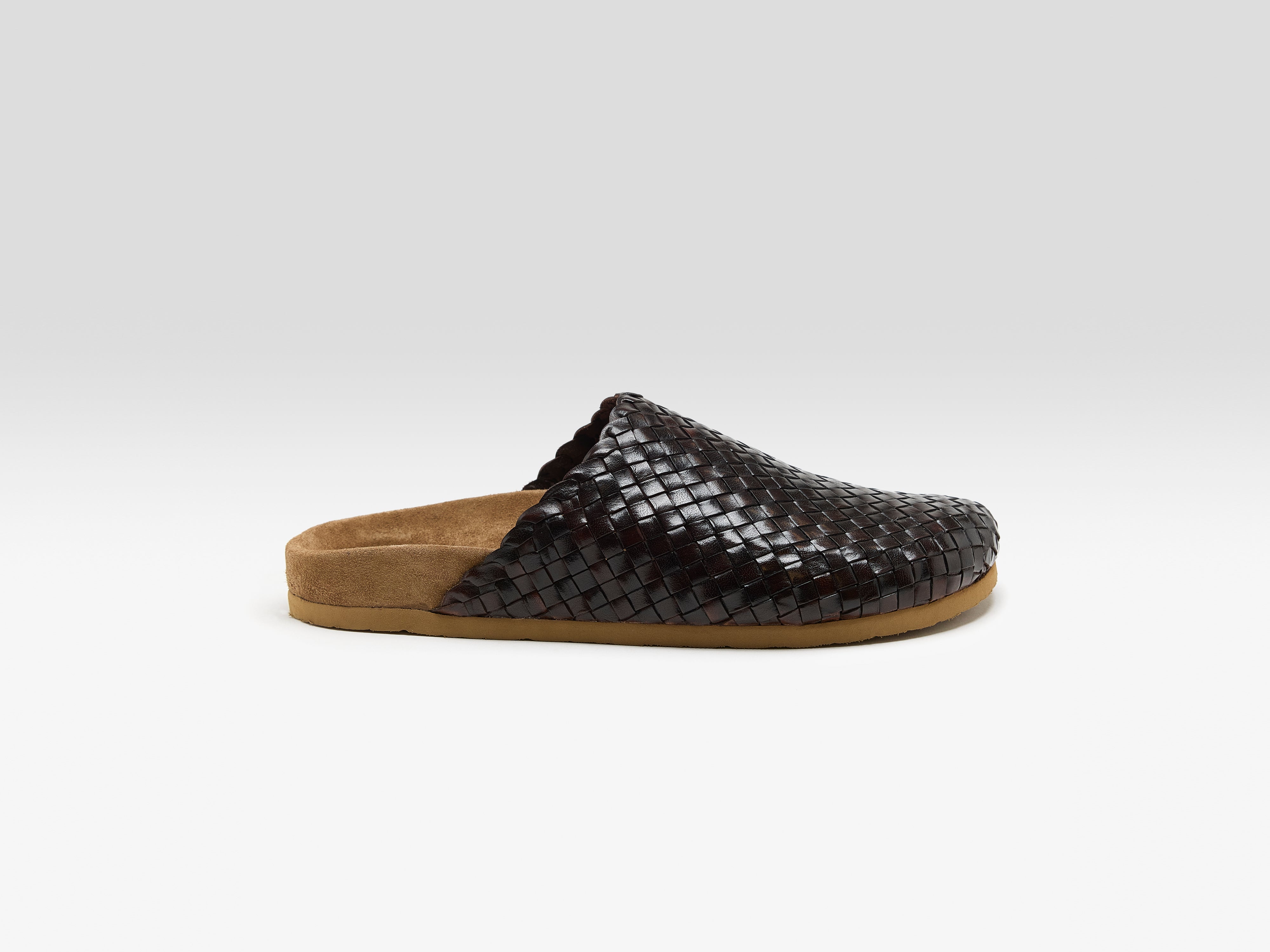 Woven Leather Mule Sandals  (251 / W / BROWN)