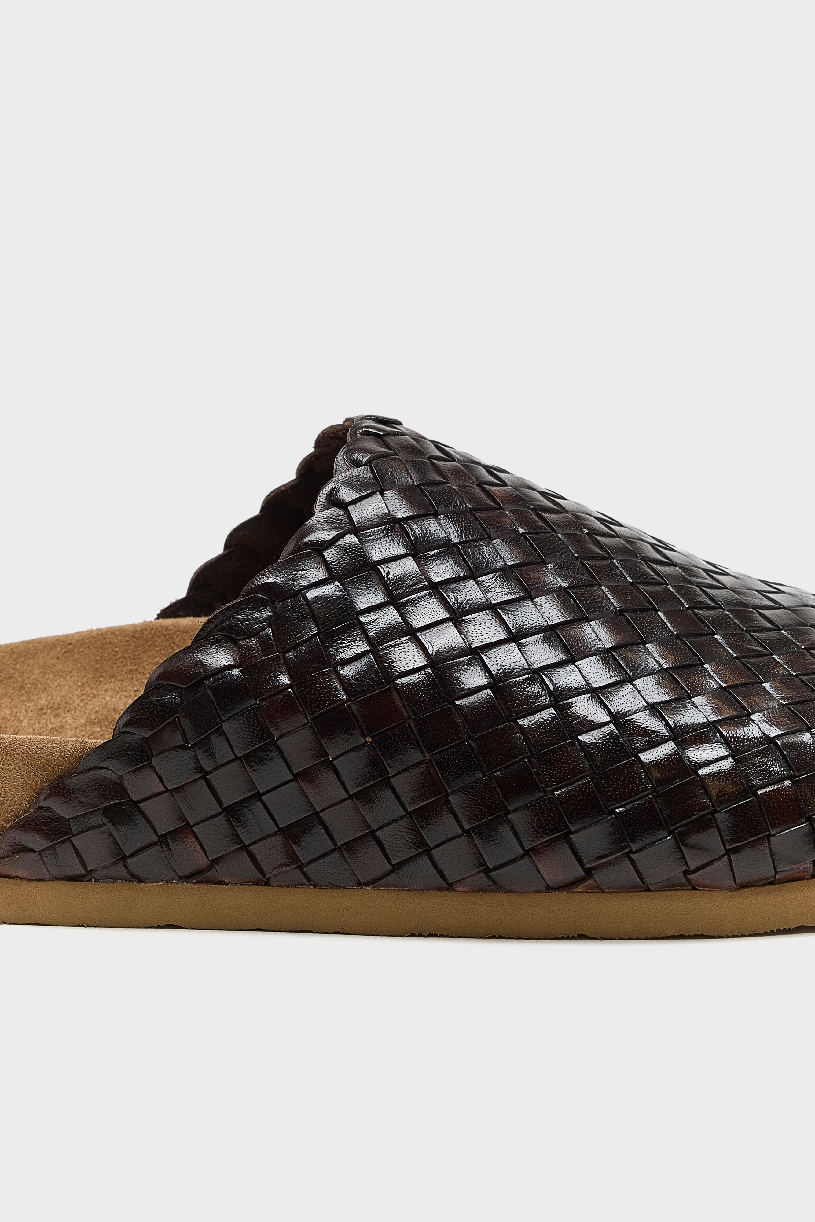 Woven Leather Mule Sandals  (251 / W / BROWN)