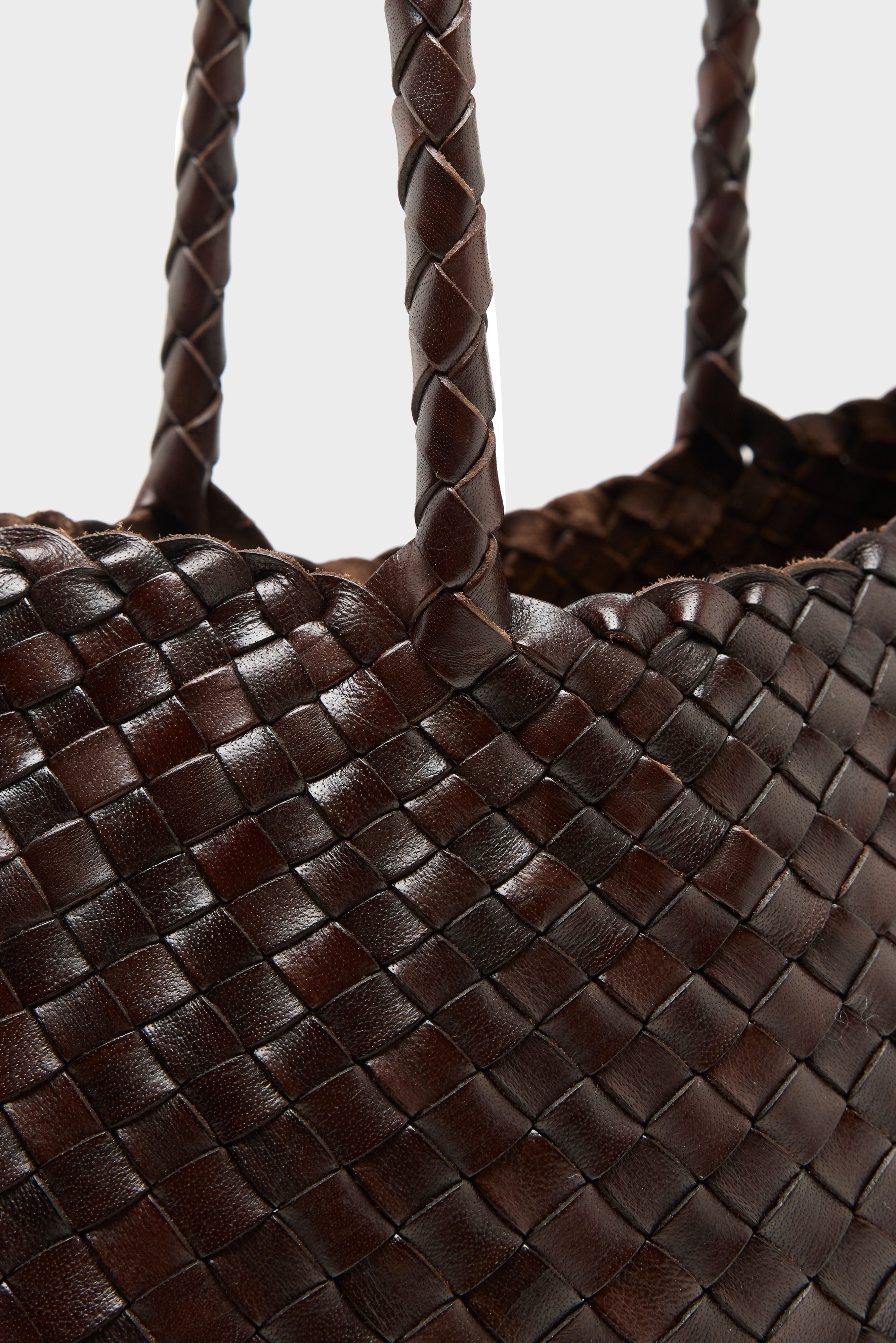 Santa Croce Big Woven Leather Bag  (251 / W / BROWN)