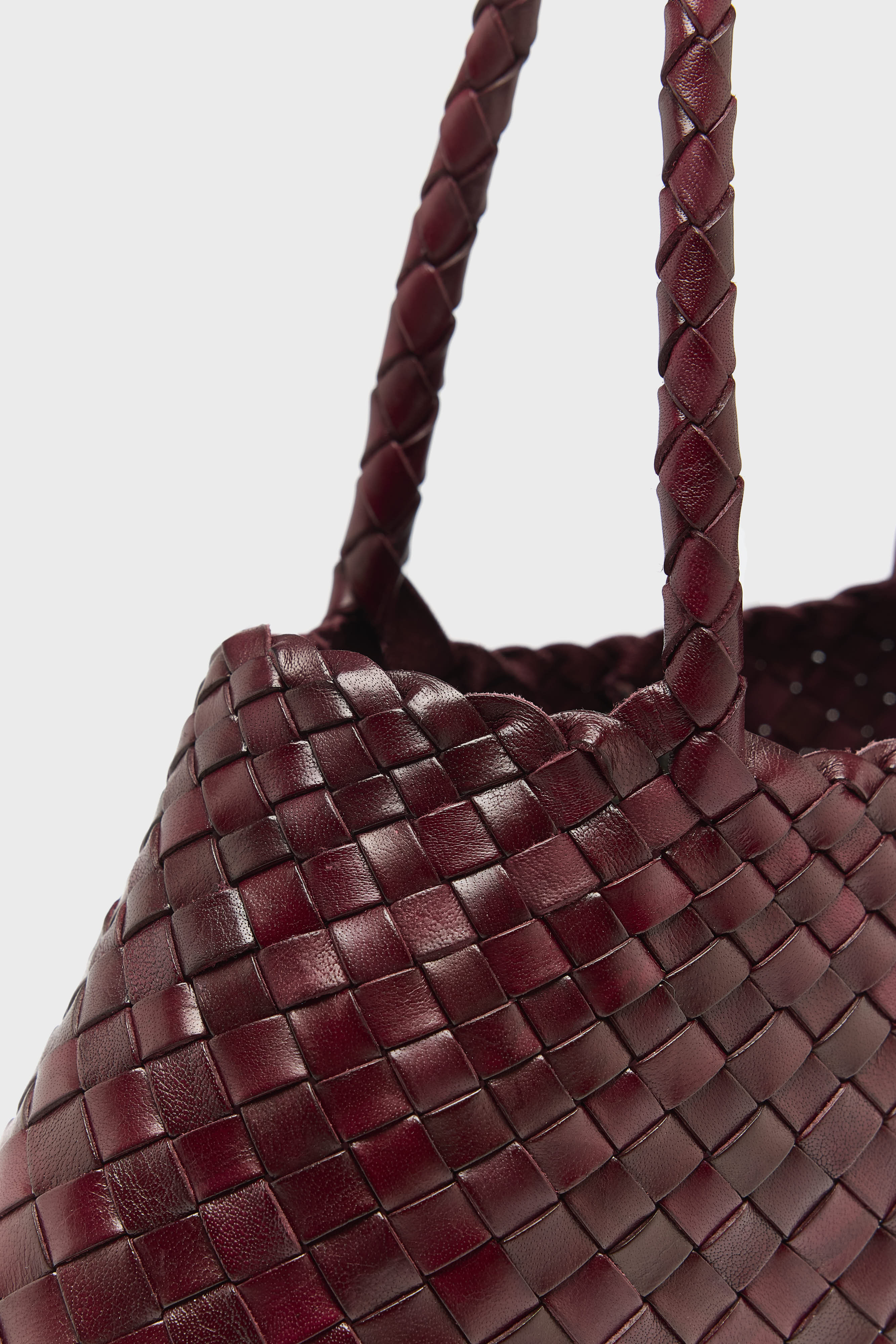 Santa Croce Big Woven Leather Bag  (252 / W / BORDEAUX)