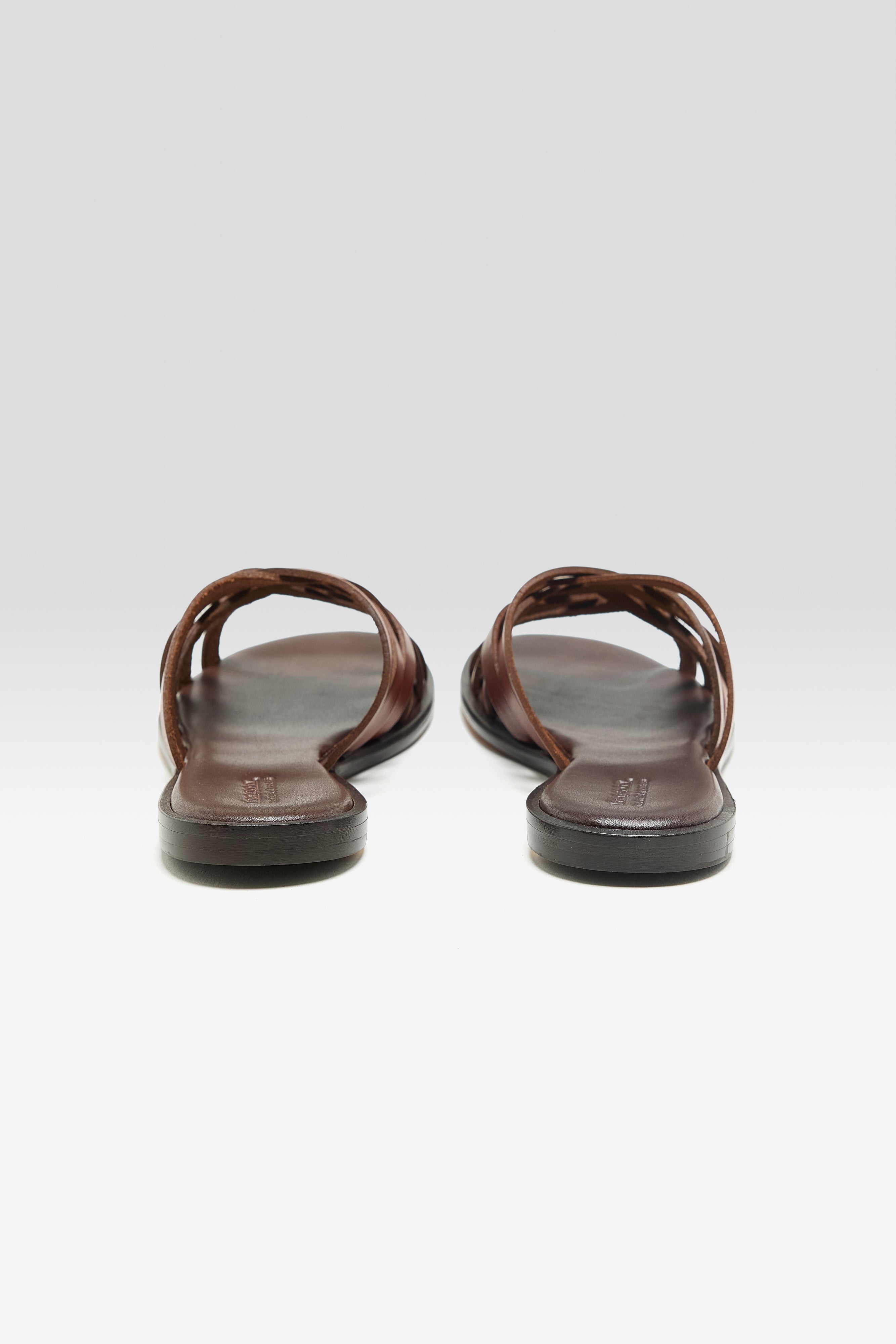 Sandales Croisées en Cuir  (261 / W / DARK BROWN)