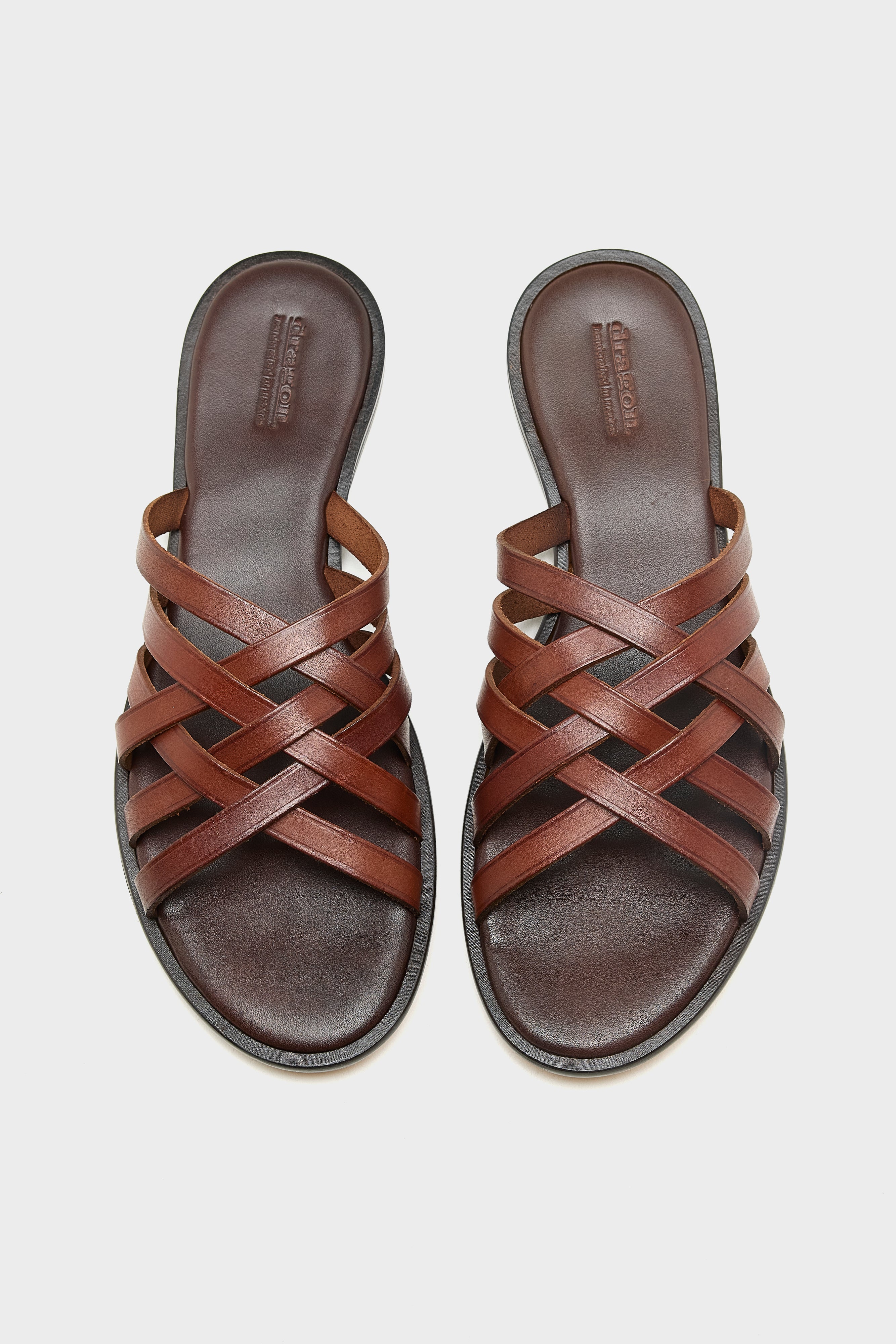 Sandales Croisées en Cuir  (261 / W / DARK BROWN)