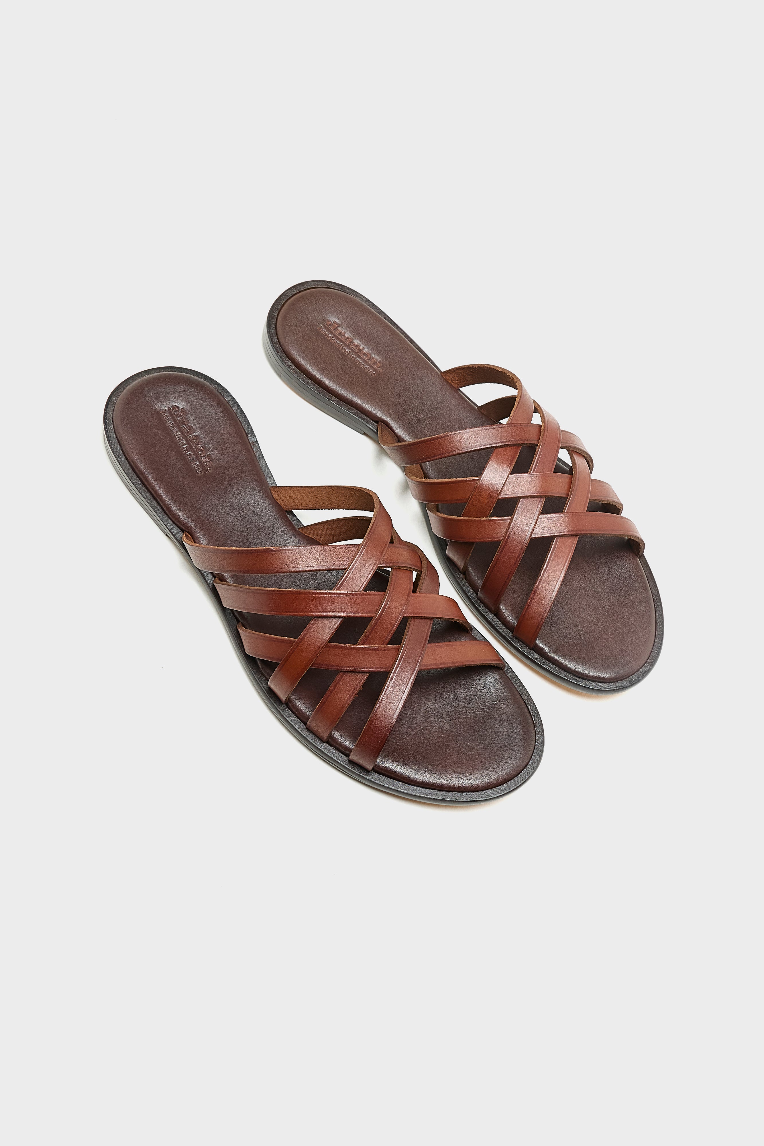 Sandales Croisées en Cuir  (261 / W / DARK BROWN)