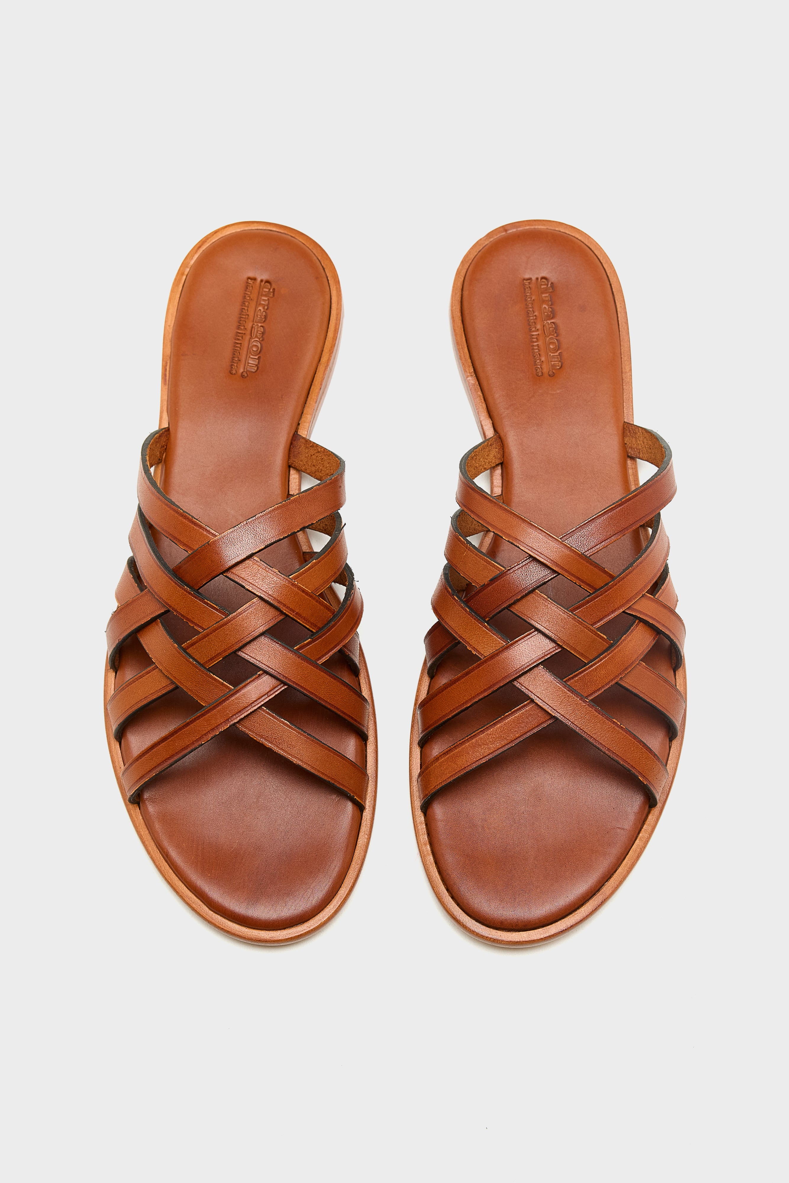 Cross Leather Sandals  (261 / W / BROWN)