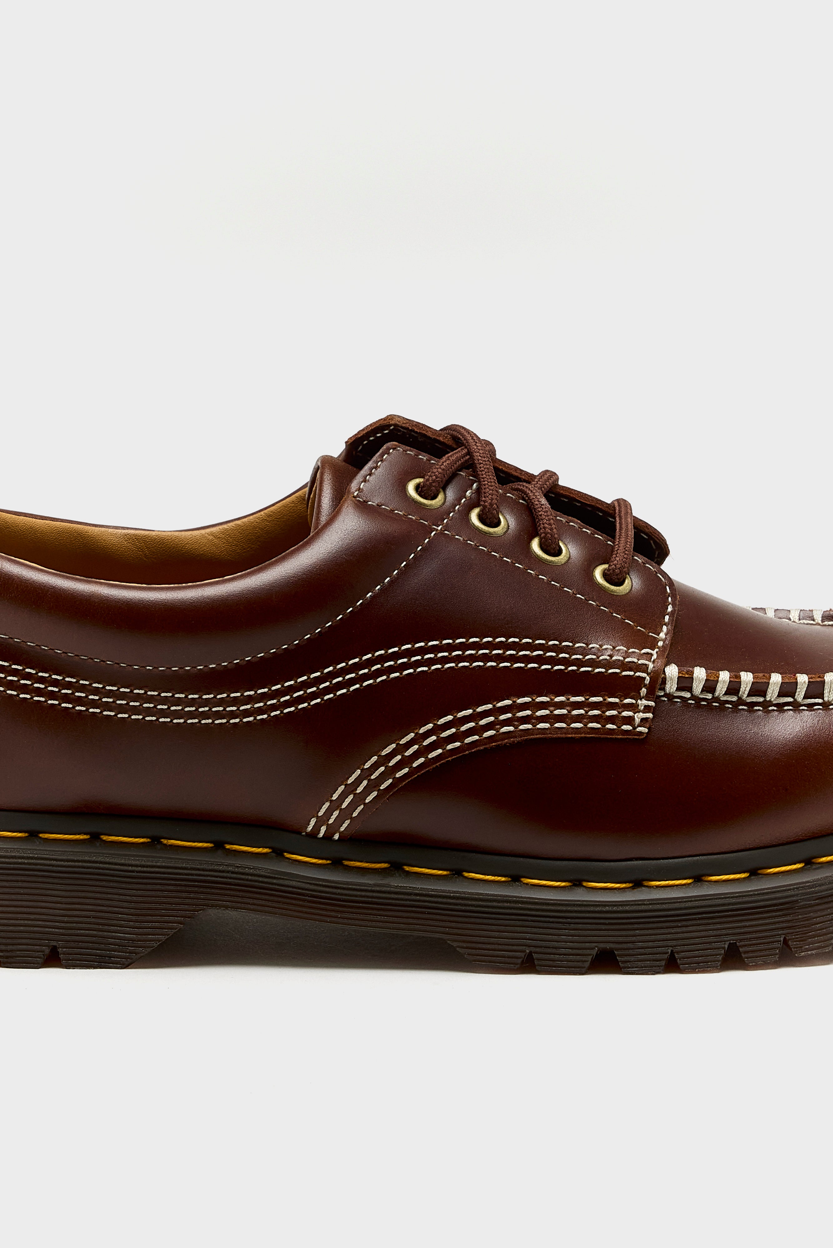 Lowell Leather Moc Toe Shoes For Men (242 / M / DARK BROWN)