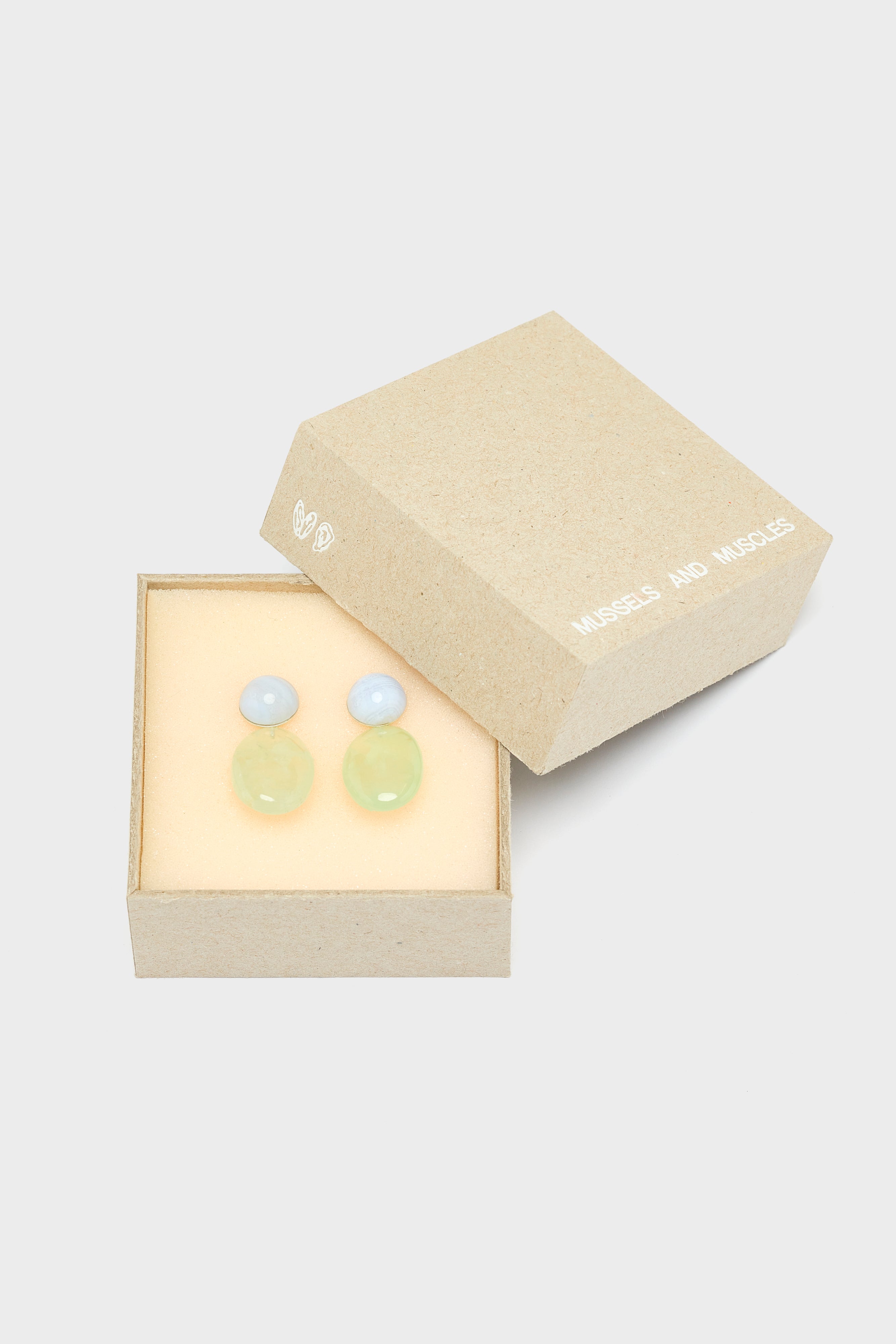 Blue and Green Pebbles Earrings  (252 / W / BLUE)