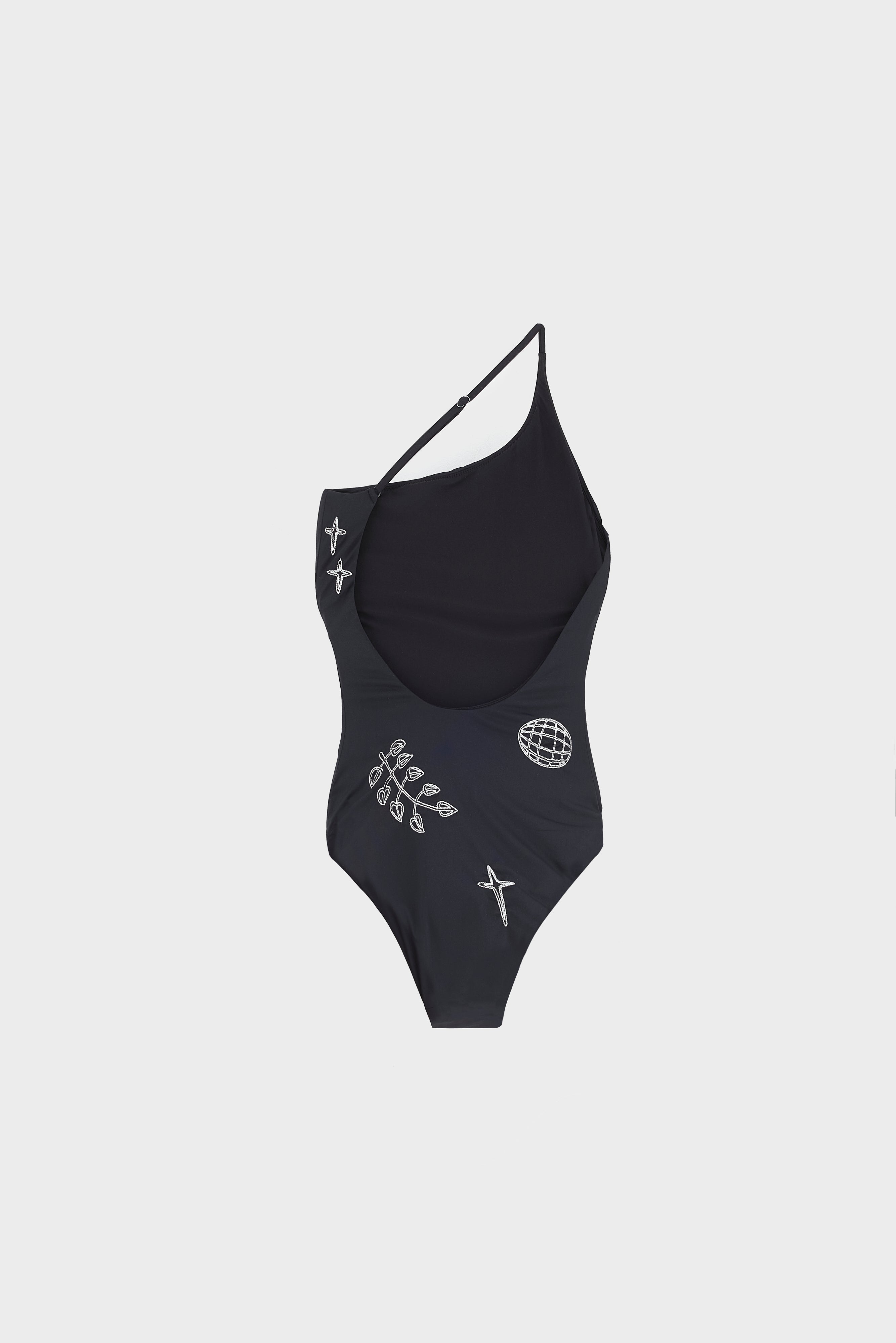 Embroidered Tuffo Swimsuit  (261 / W / BLACK)